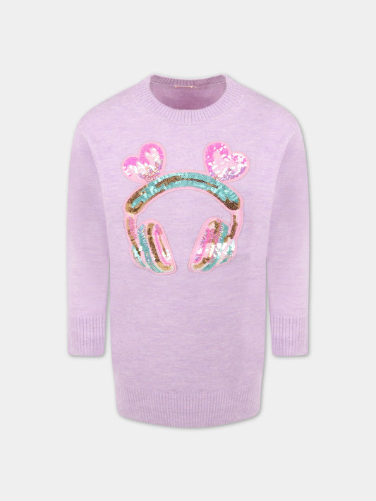 Vestito lilla per bambina,Billieblush,U12756 933