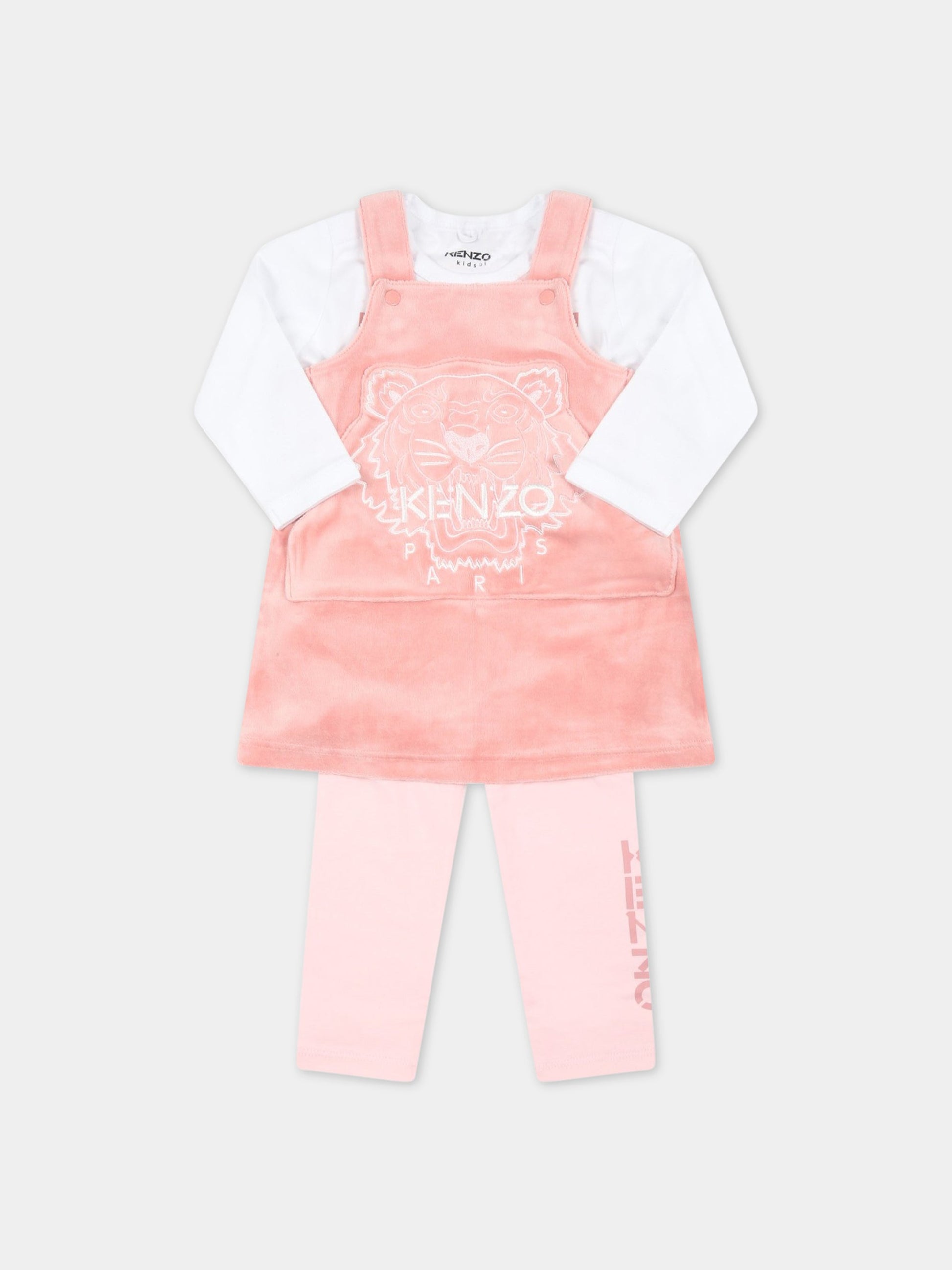 Set multicolor per neonata con logo,Kenzo Kids,K98067 493