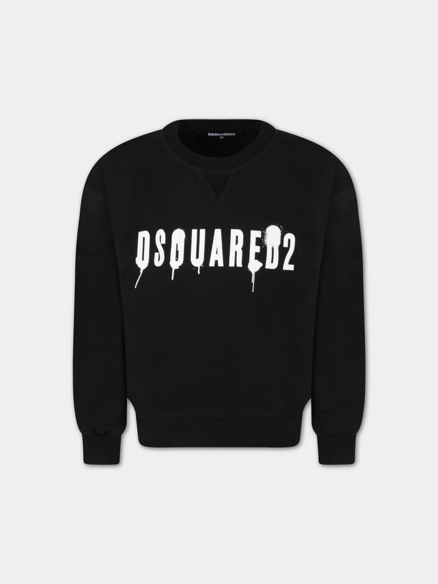 Felpa nera per bambino con logo,Dsquared2,DQ1240 D002Y DQ900