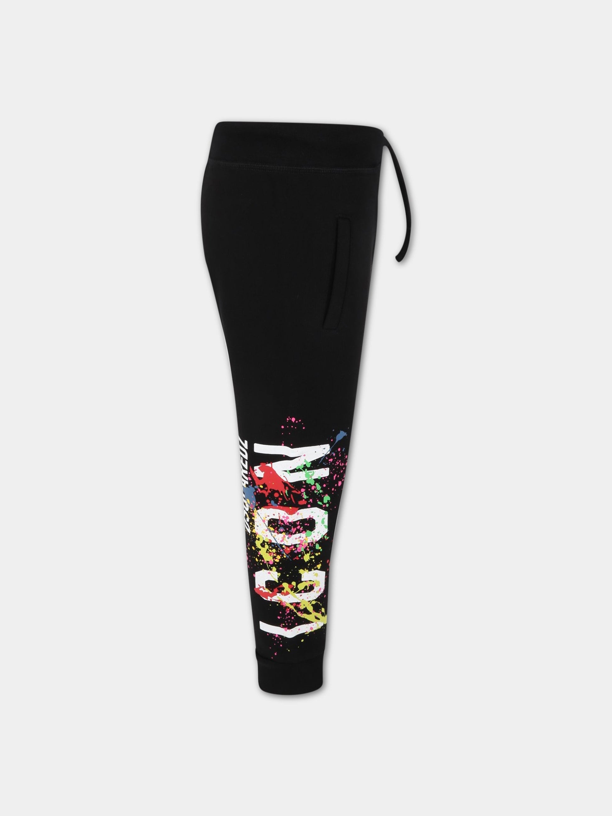 Pantaloni neri da tuta per bambino con logo bianco,Dsquared2,DQ1351 D00J7 DQ900