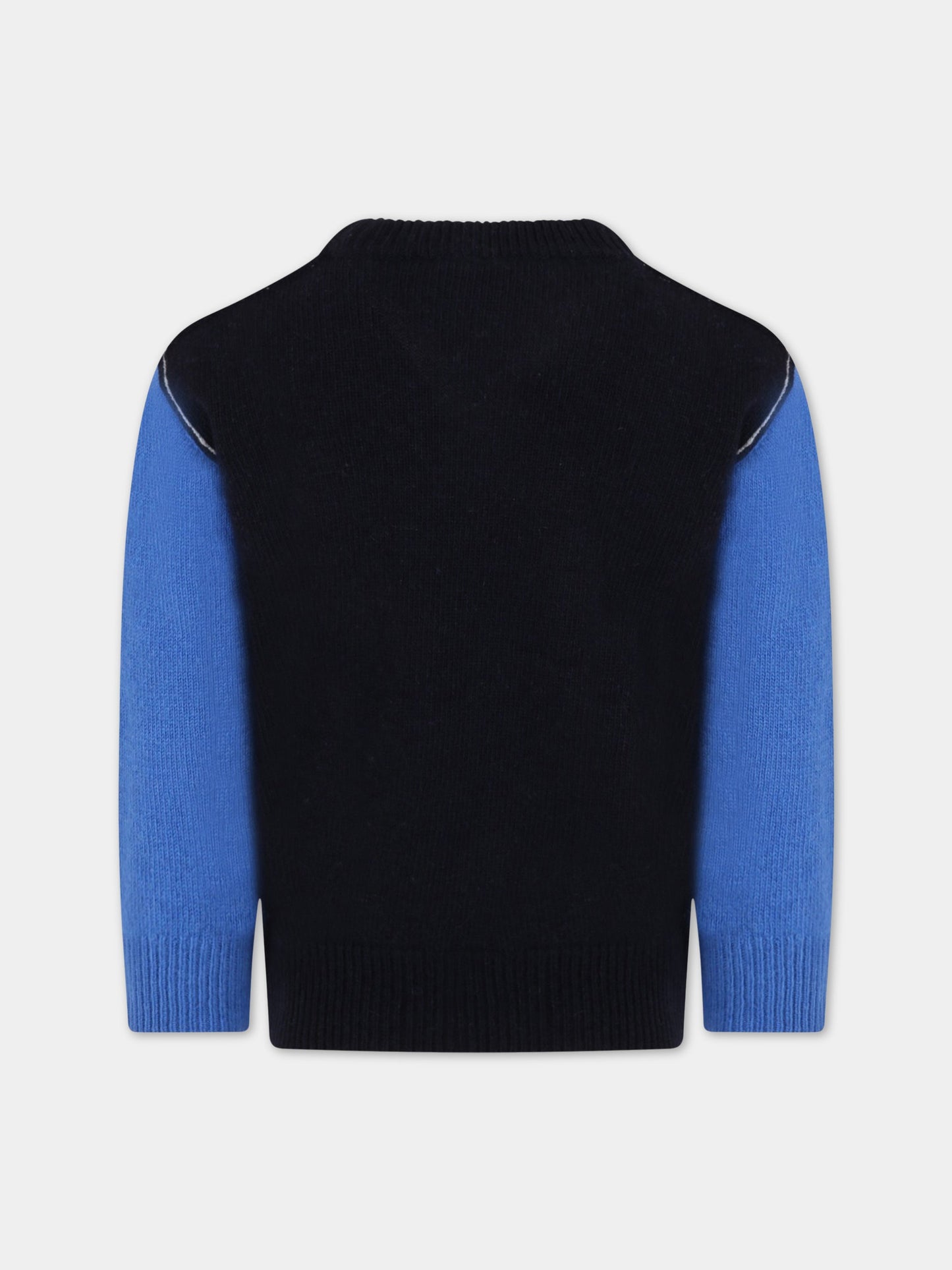 Maglione blu per bambino con logo bianco,Marni Kids,M00539 M00K4 0M803