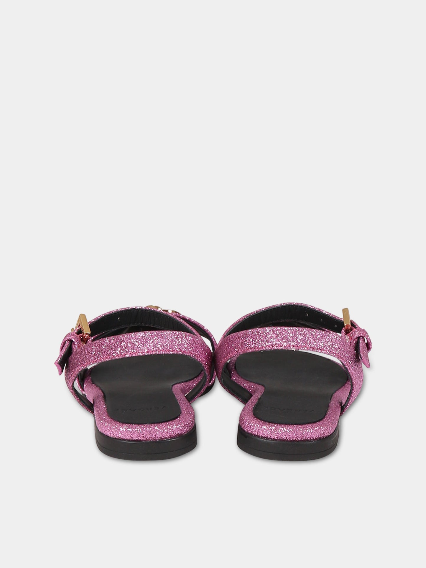 Sandali fucsia per bambina con Medusa e cristalli,Versace,1009663 1A04951 1P07V AY8412