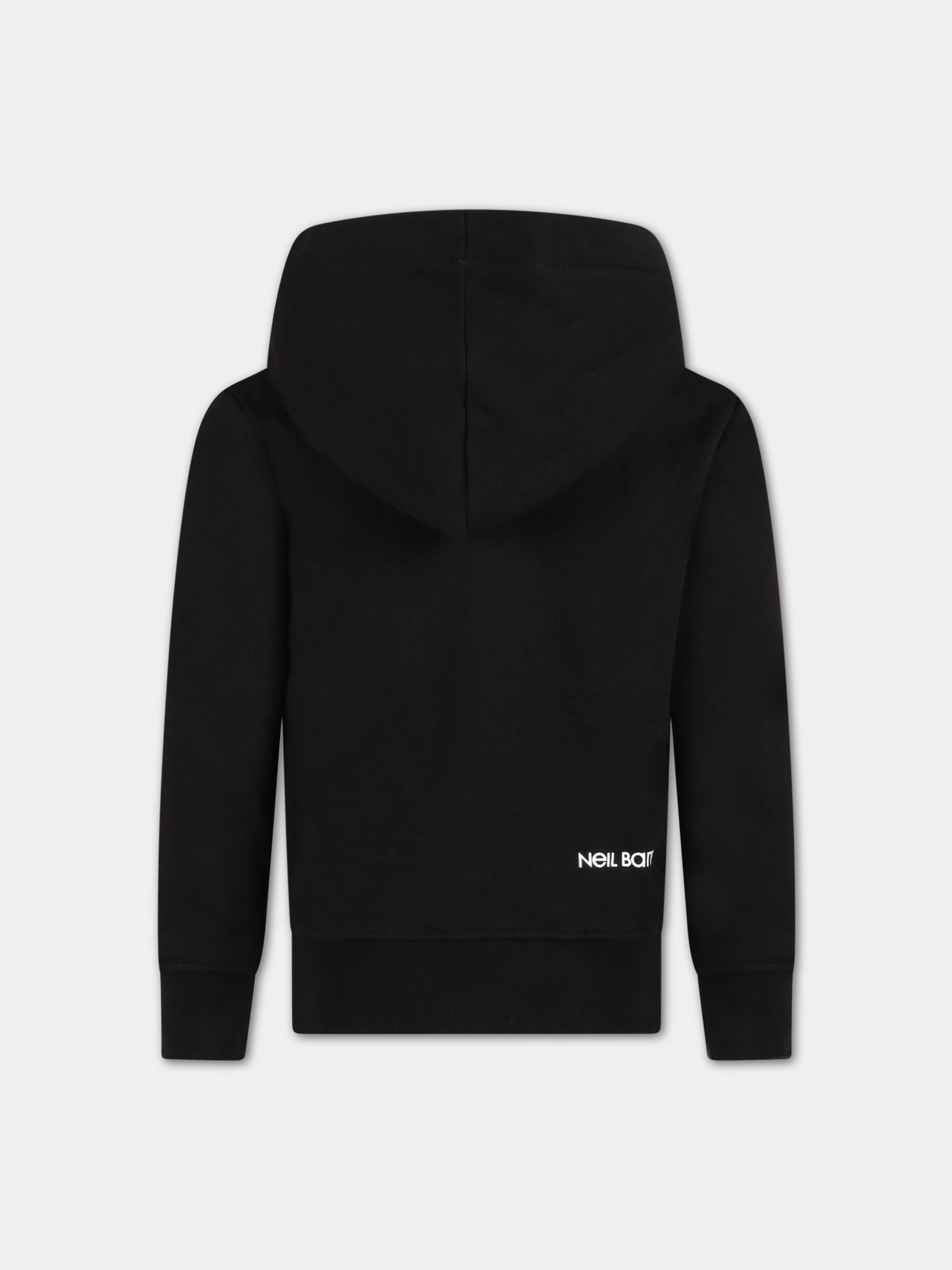 Felpa nera per bambino con iconici fulmini bianchi,Neil Barrett Kids,032243 110/09