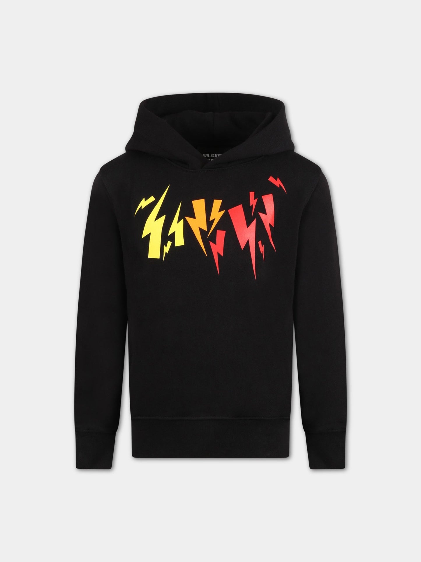 Felpa nera per bambini con iconici fulmini,Neil Barrett Kids,032249 110