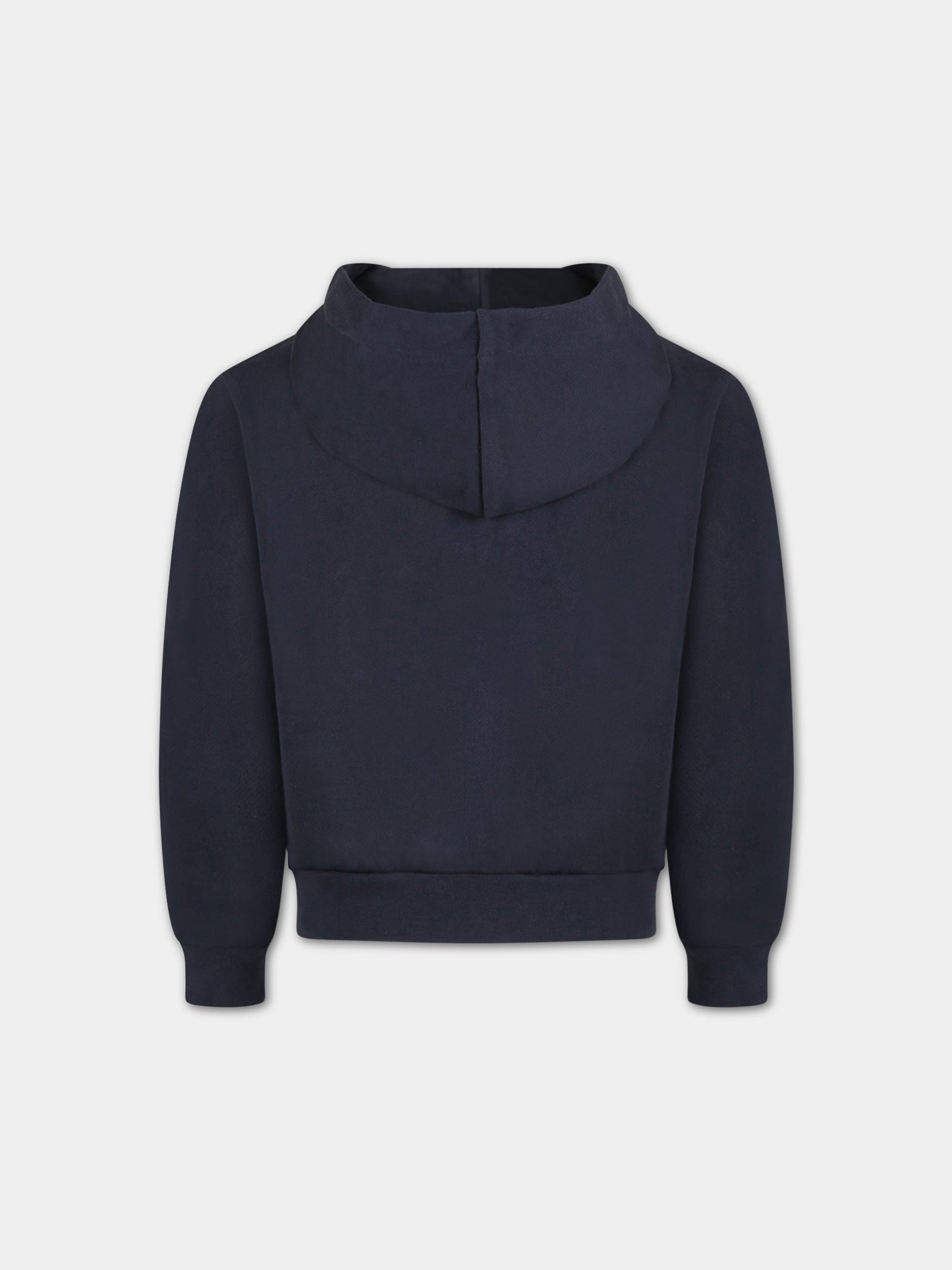 Felpa blu per bambino con D nera,Dondup Kids,DMFE78 KD001 4001