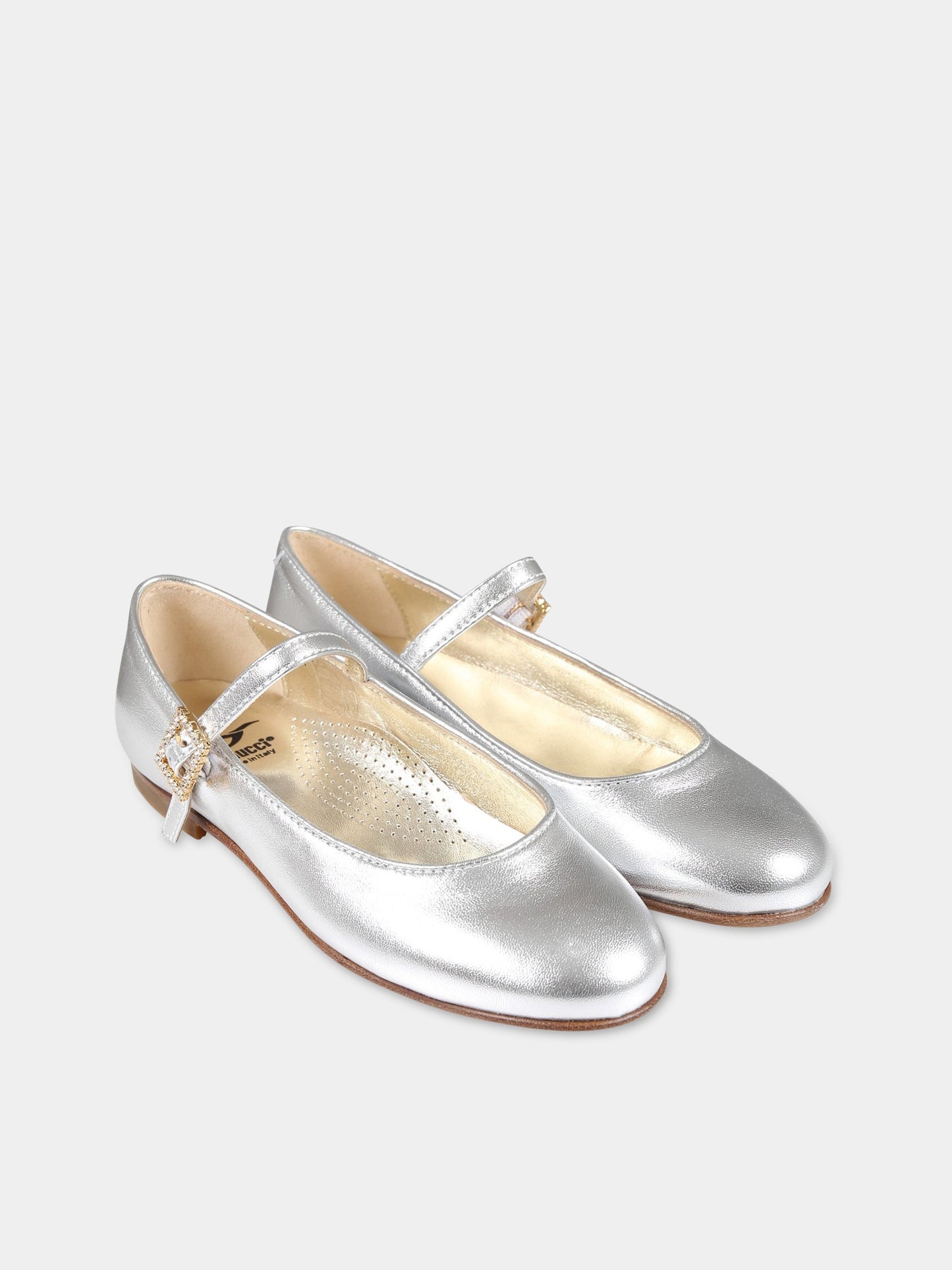Ballerine argentate per bambina,Gallucci Kids,J20057AM012B08S