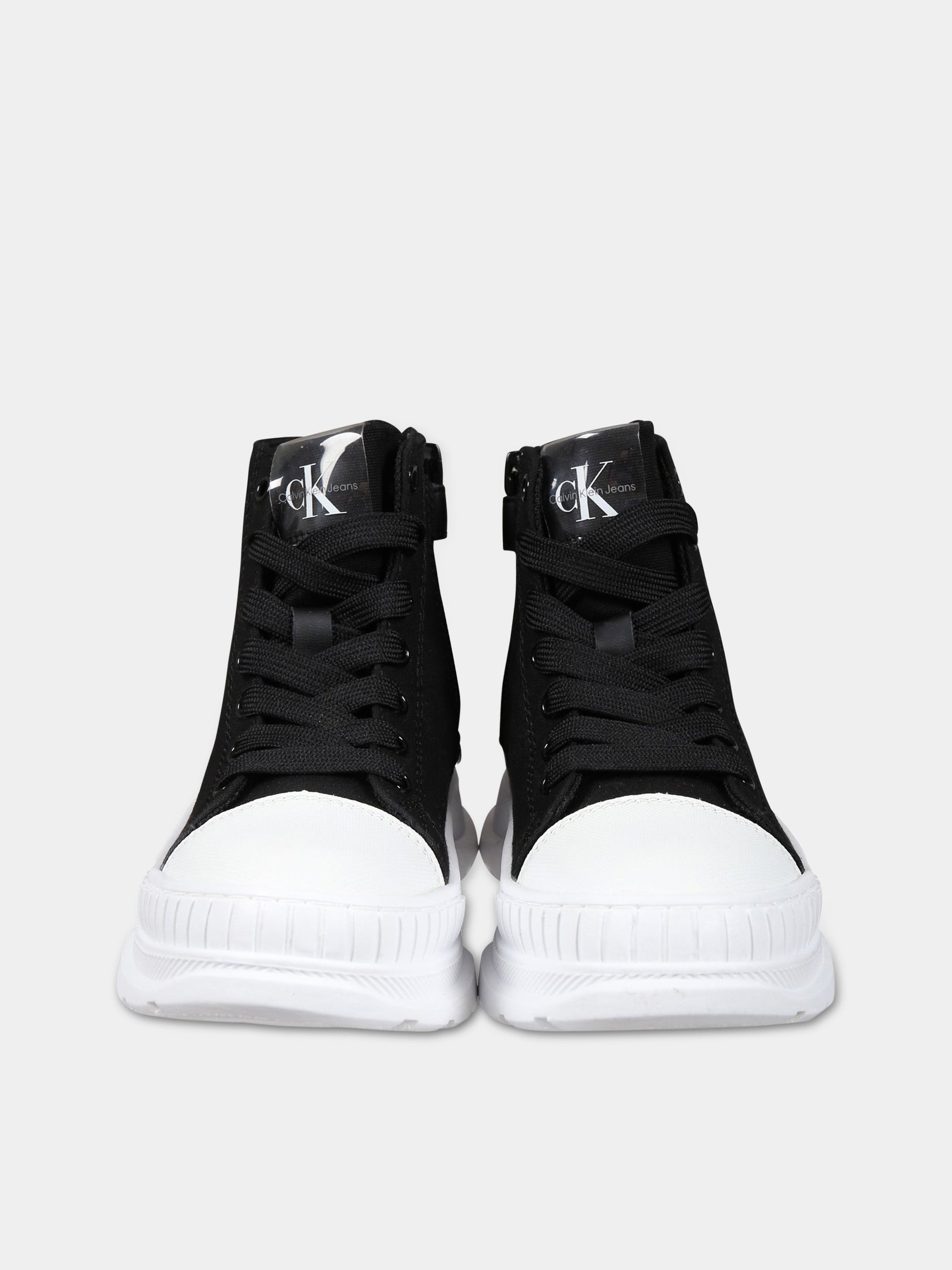 Sneakers nere per bambina con logo,Calvin Klein Kids,V3X5 80603 0890999