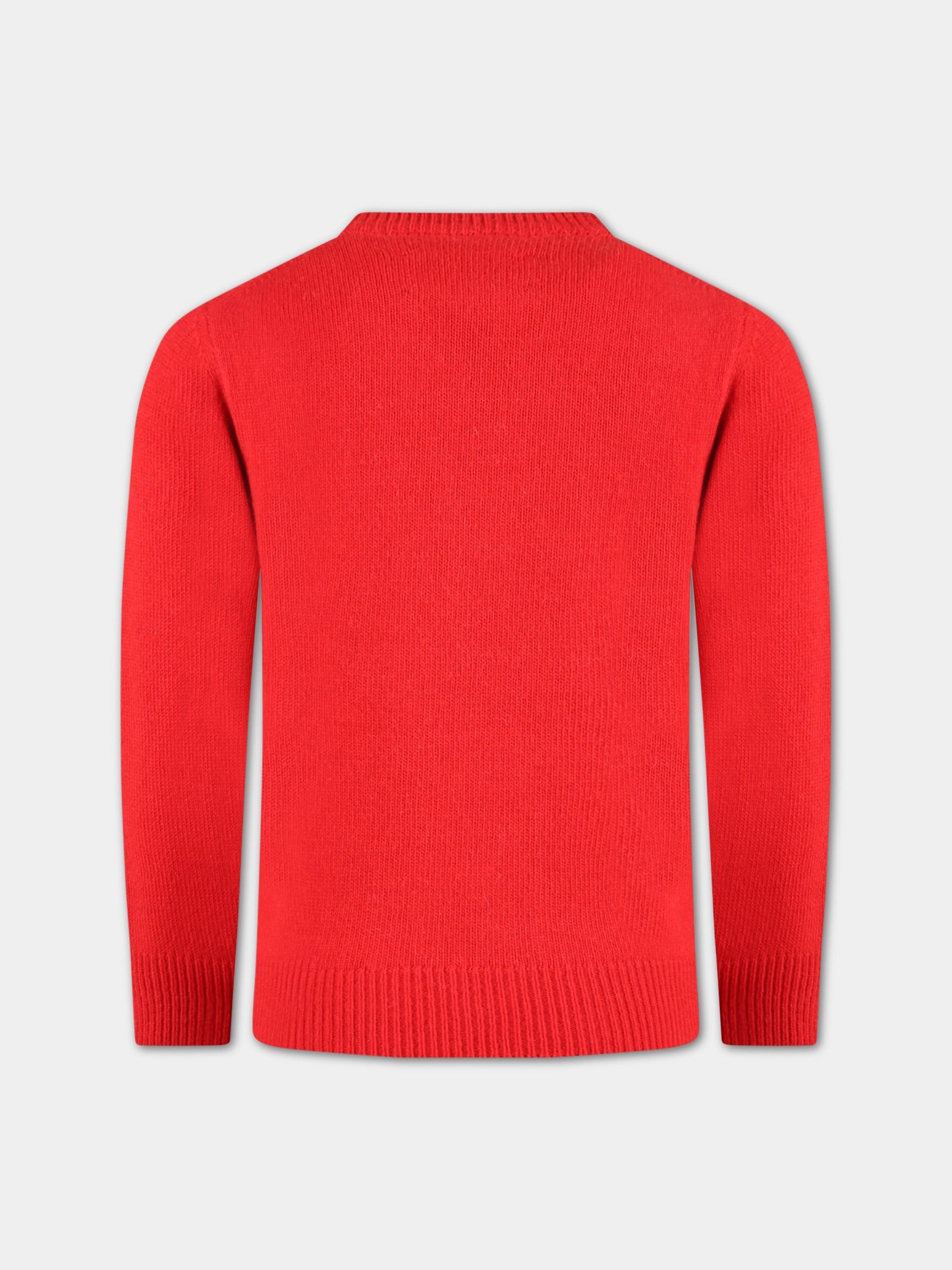 Maglione rosso per bambino con Topolino e scritta bianca,Mc2 Saint Barth,DOU0001 01429C