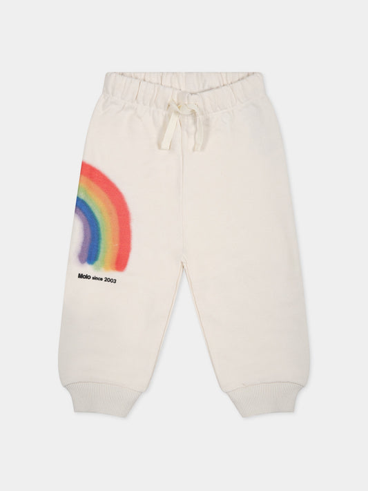 Pantaloni bianchi per neonati con logo e stampa,Molo,6W23I201 3268
