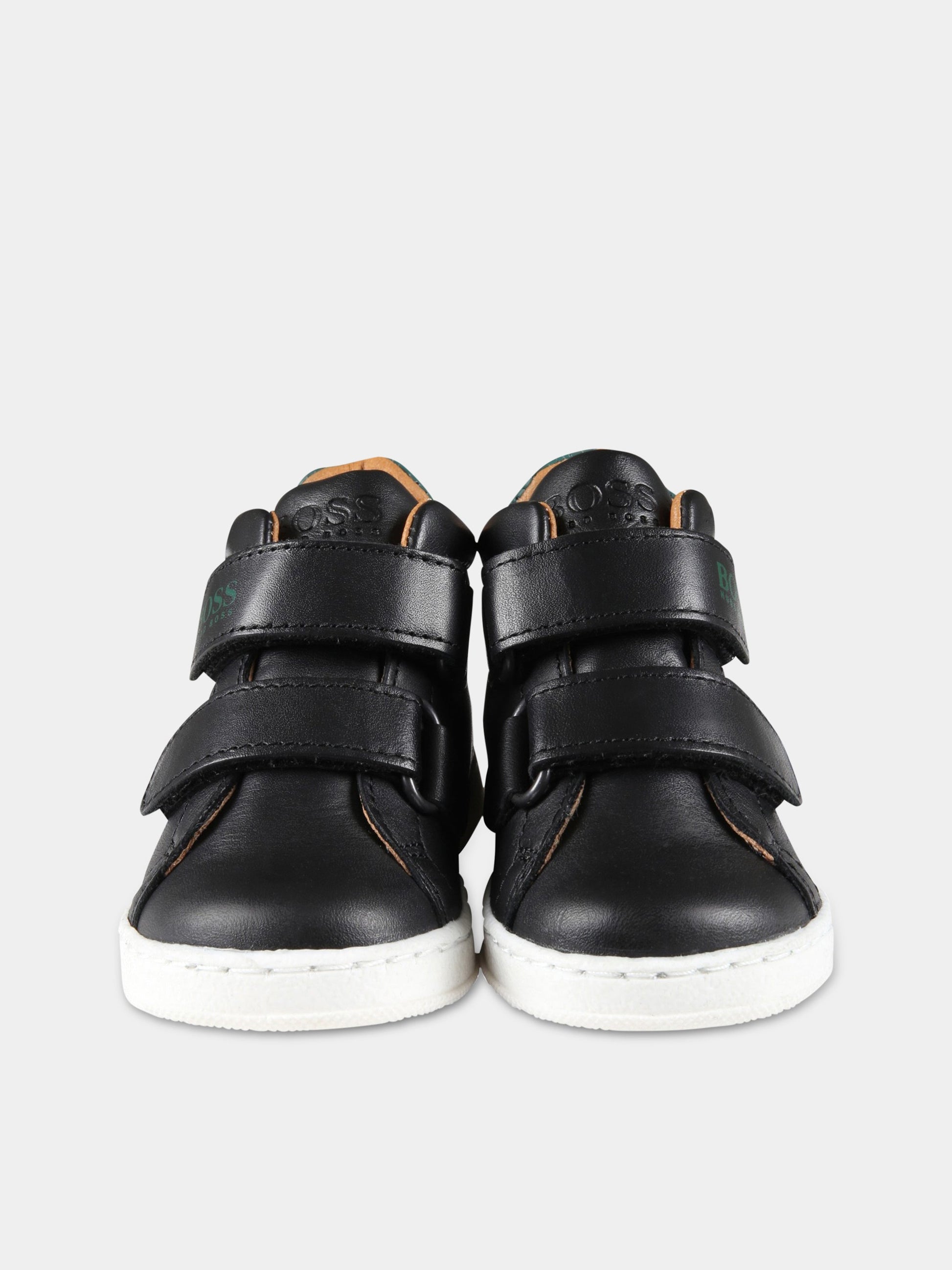 Sneakers nere alte per bambino con logo bianco,Hugo Boss,J09163 09B