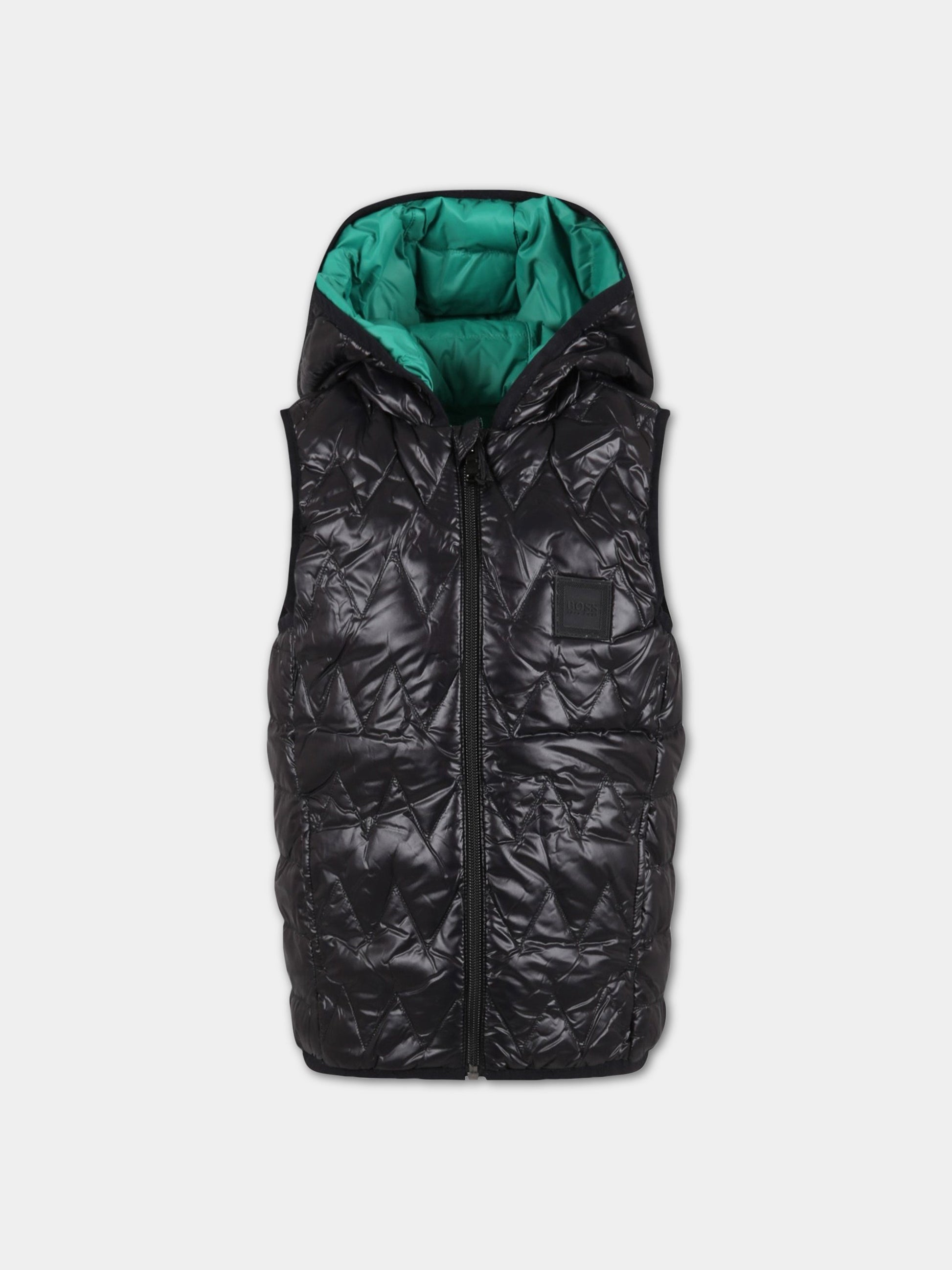 Gilet multicolor per bambino con patch logato,Hugo Boss,J26456 09B