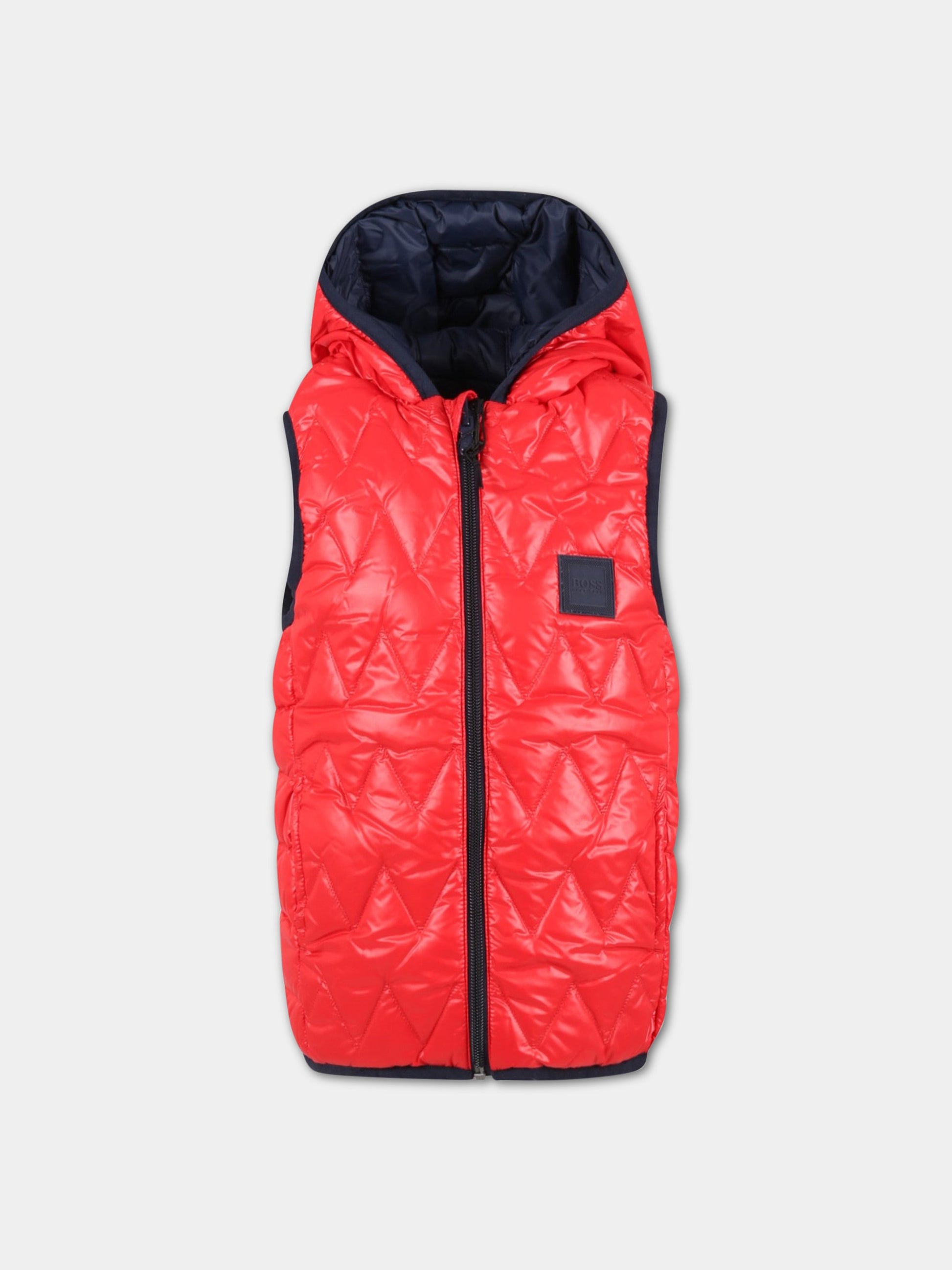 Gilet multicolor per bambino con patch logato,Hugo Boss,J26456 97E