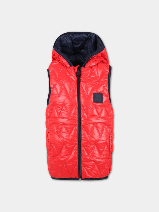 Gilet multicolor per bambino con patch logato,Hugo Boss,J26456 97E