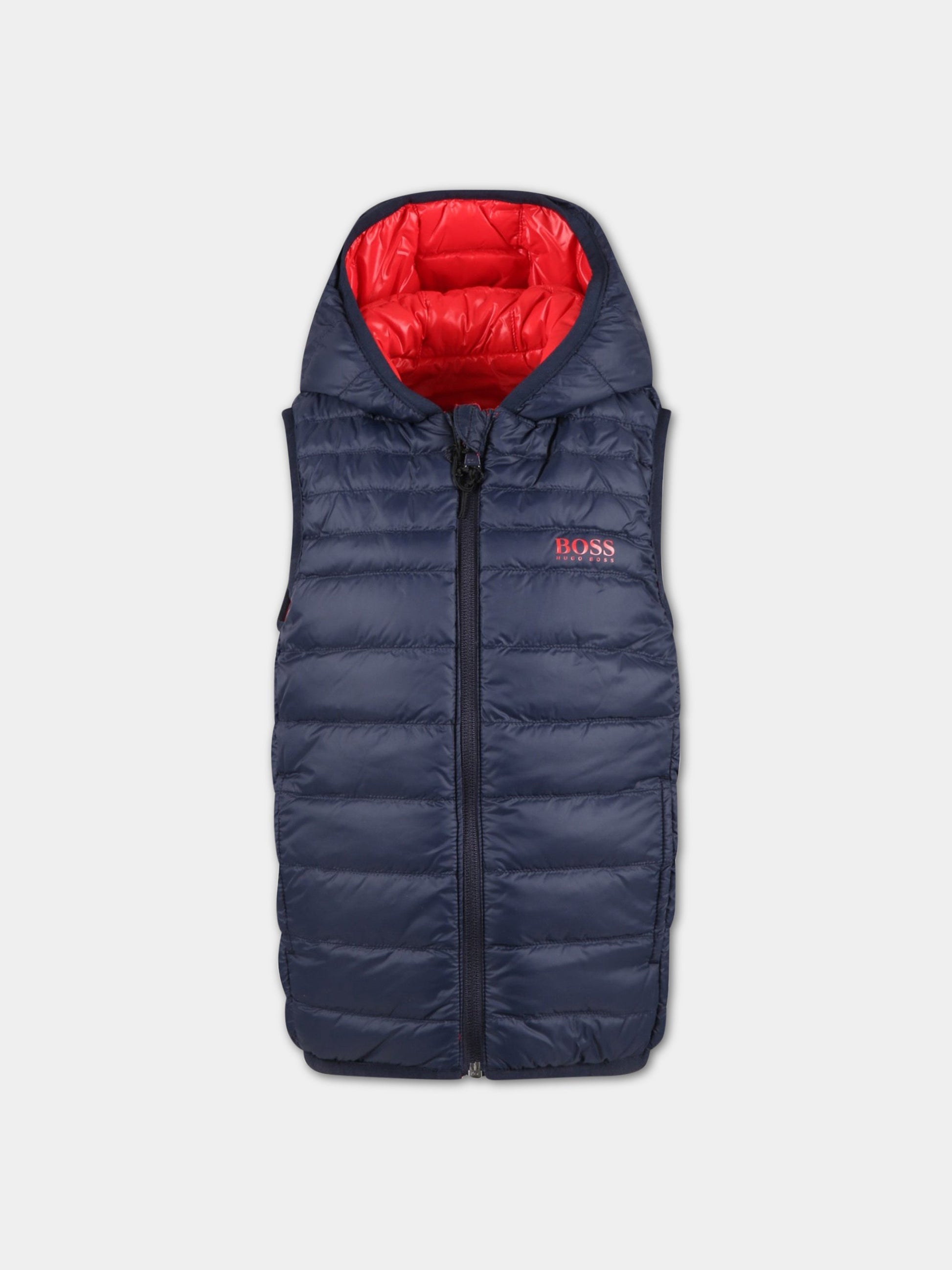 Gilet multicolor per bambino con patch logato,Hugo Boss,J26456 97E