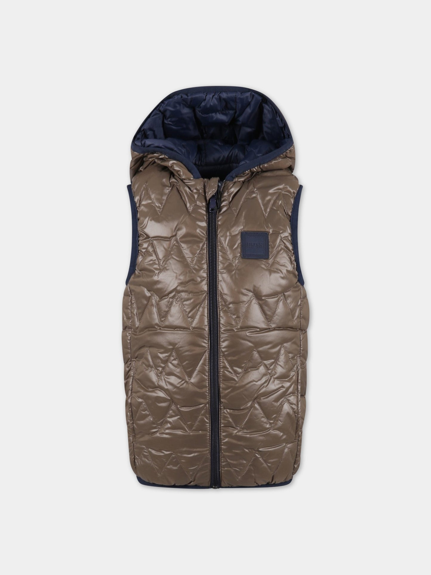 Gilet multicolor per bambino con patch logato,Hugo Boss,J26456 641