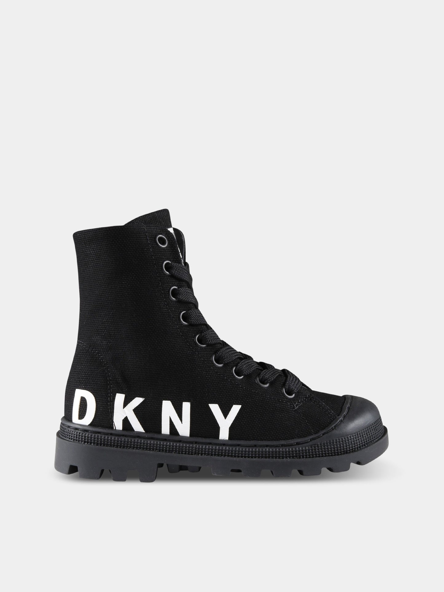 Sneakers nere per bambina con logo bianco,Dkny,D39062 09B