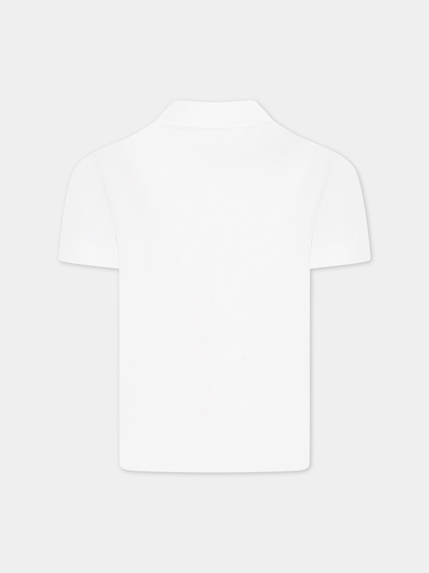 Polo bianca per bambino con patch,Paul Smith Junior,P25183 10P