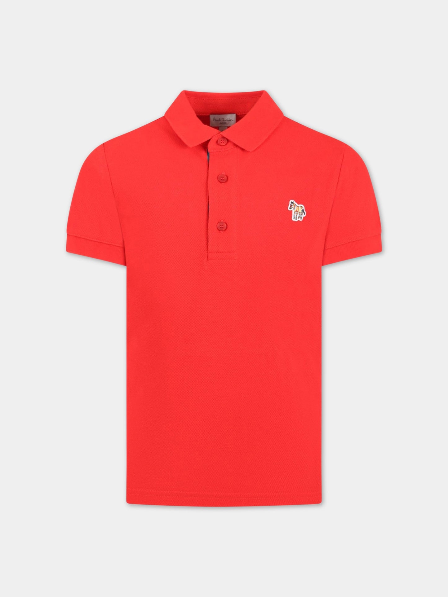 Polo rossa per bambino con patch,Paul Smith Junior,P25184 970