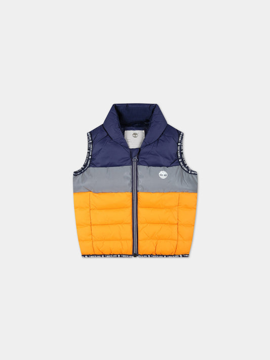 Gilet multicolor per bambino con logo,Timberland,T06414 42T