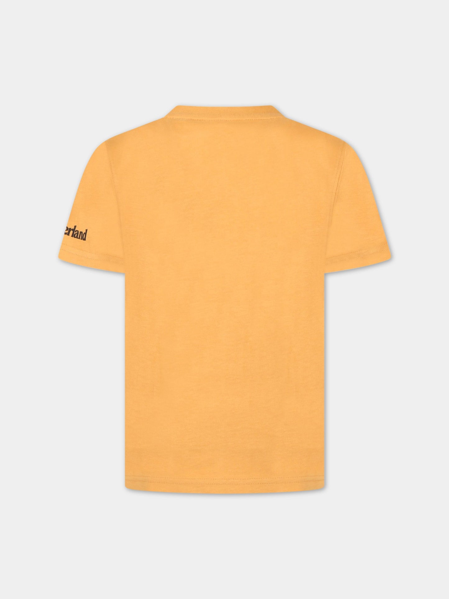 T-shirt arancione per bambino con logo e patch,Timberland,T25S74 589