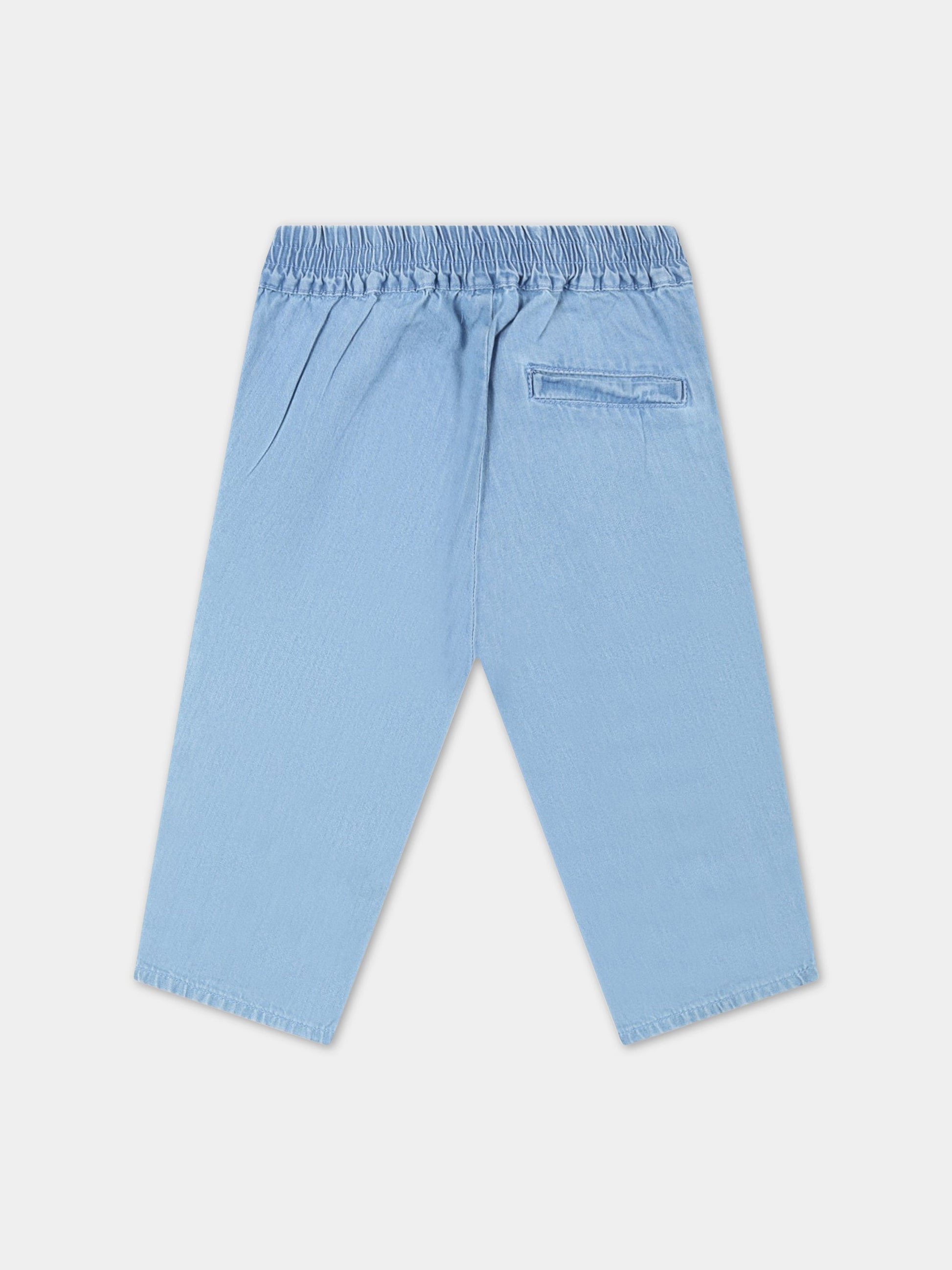 Jeans celesti per neonata con patch logato,Billieblush,U04256 Z10