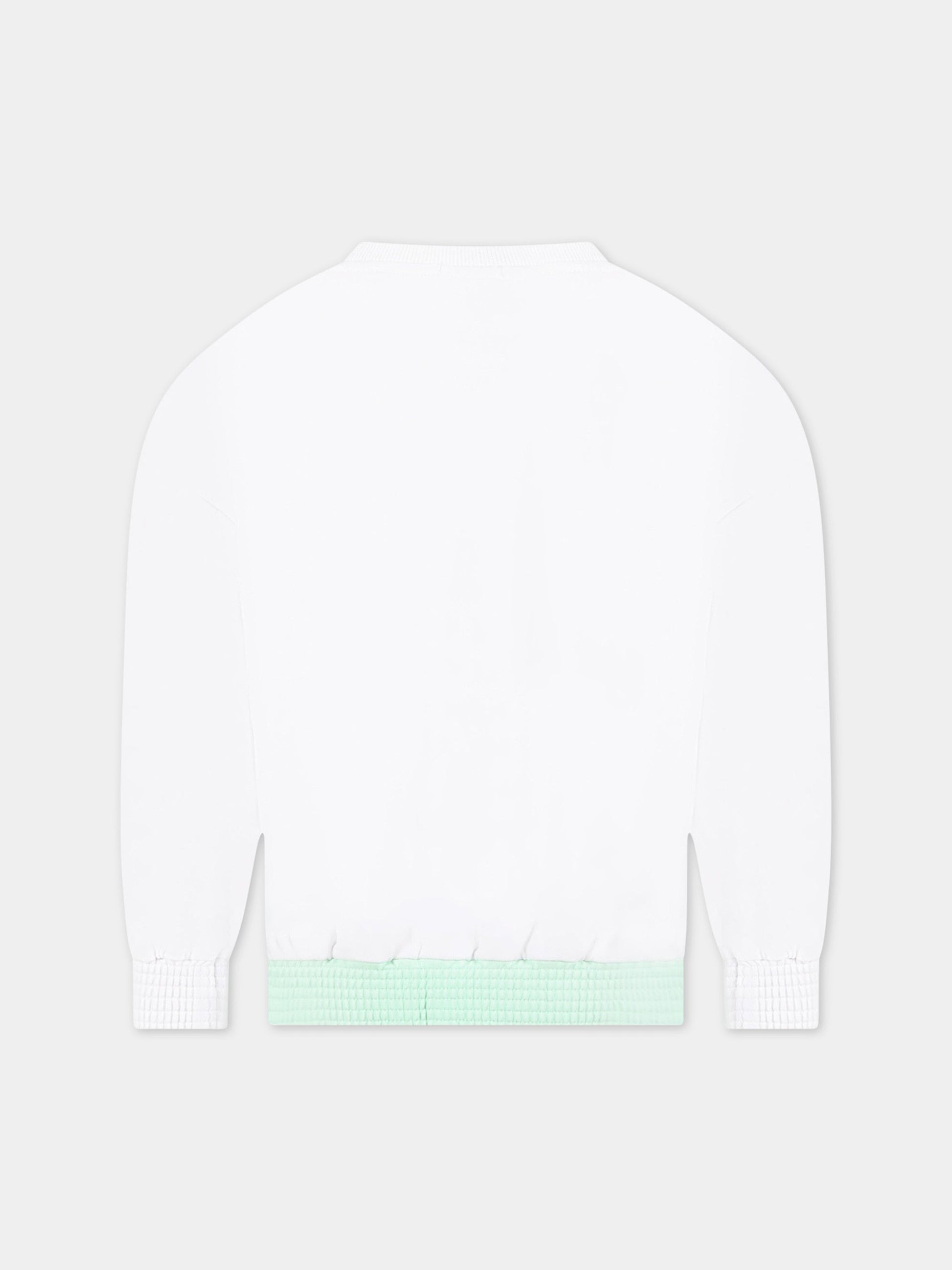 Felpa bianca per bambina con sole giallo,Billieblush,U15965 10B