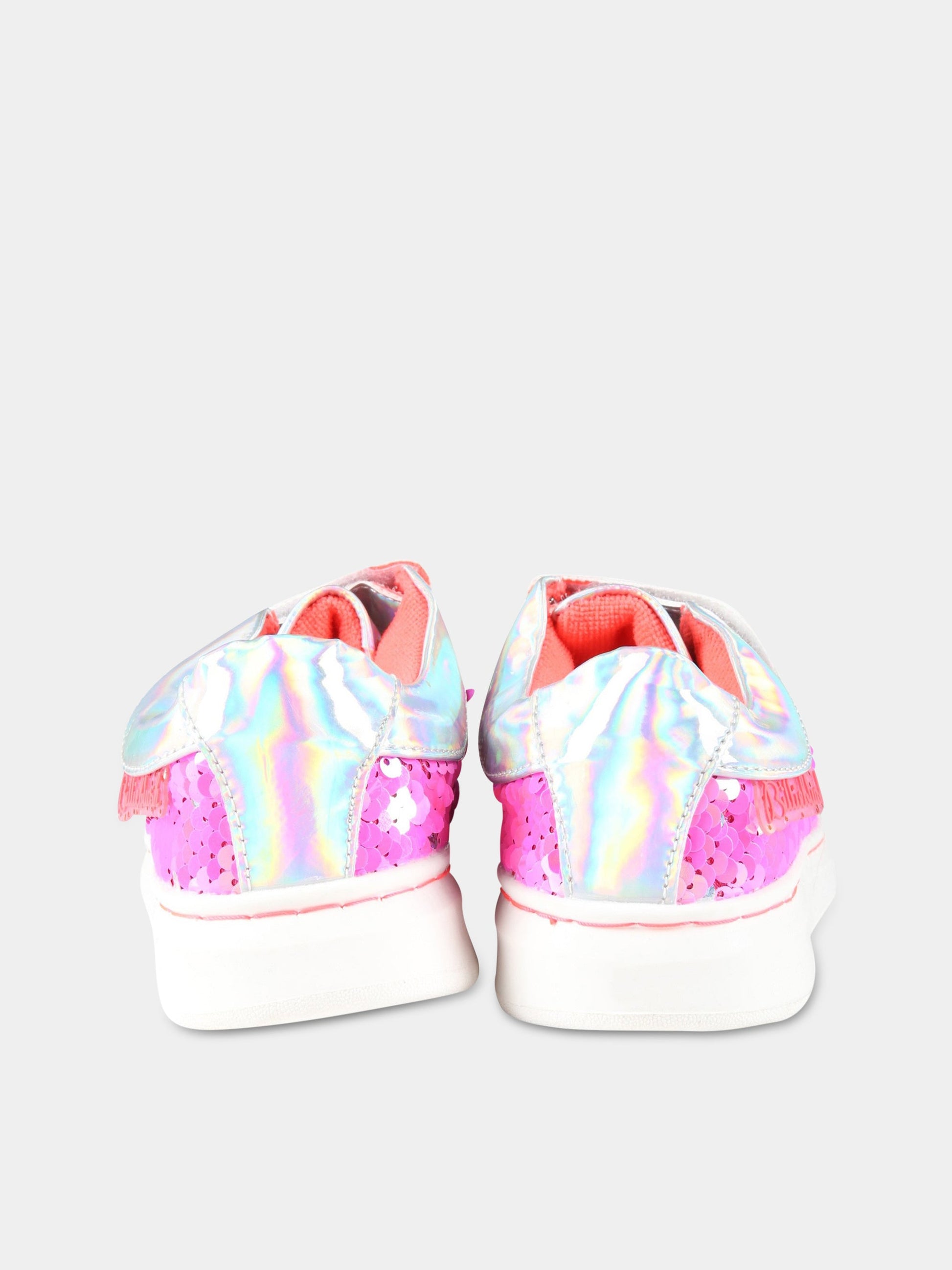 Sneakers multicolor per bambina con paillettes e logo,Billieblush,U19308 499
