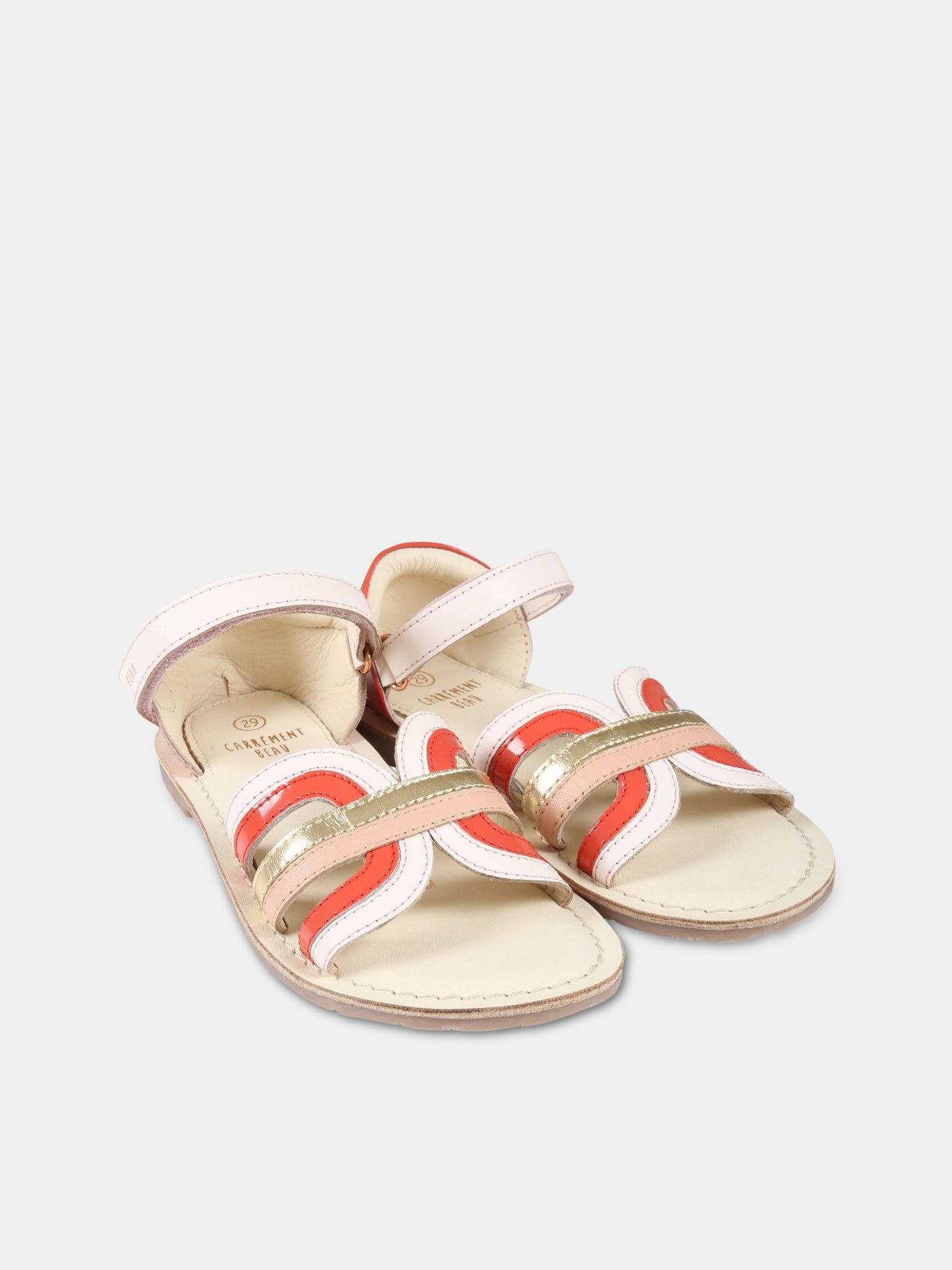 Sandali multicolor per bambina con dettaglio rosso,Carrement Beau,Y09035 Z41