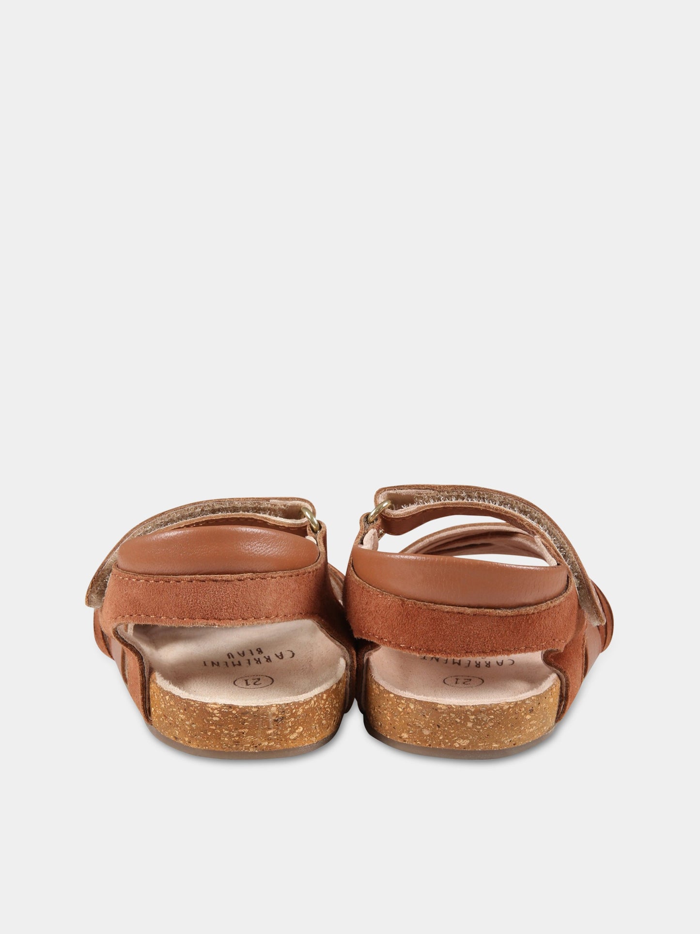 Sandali marroniper bambina con logo,Carrement Beau,Y09036 309