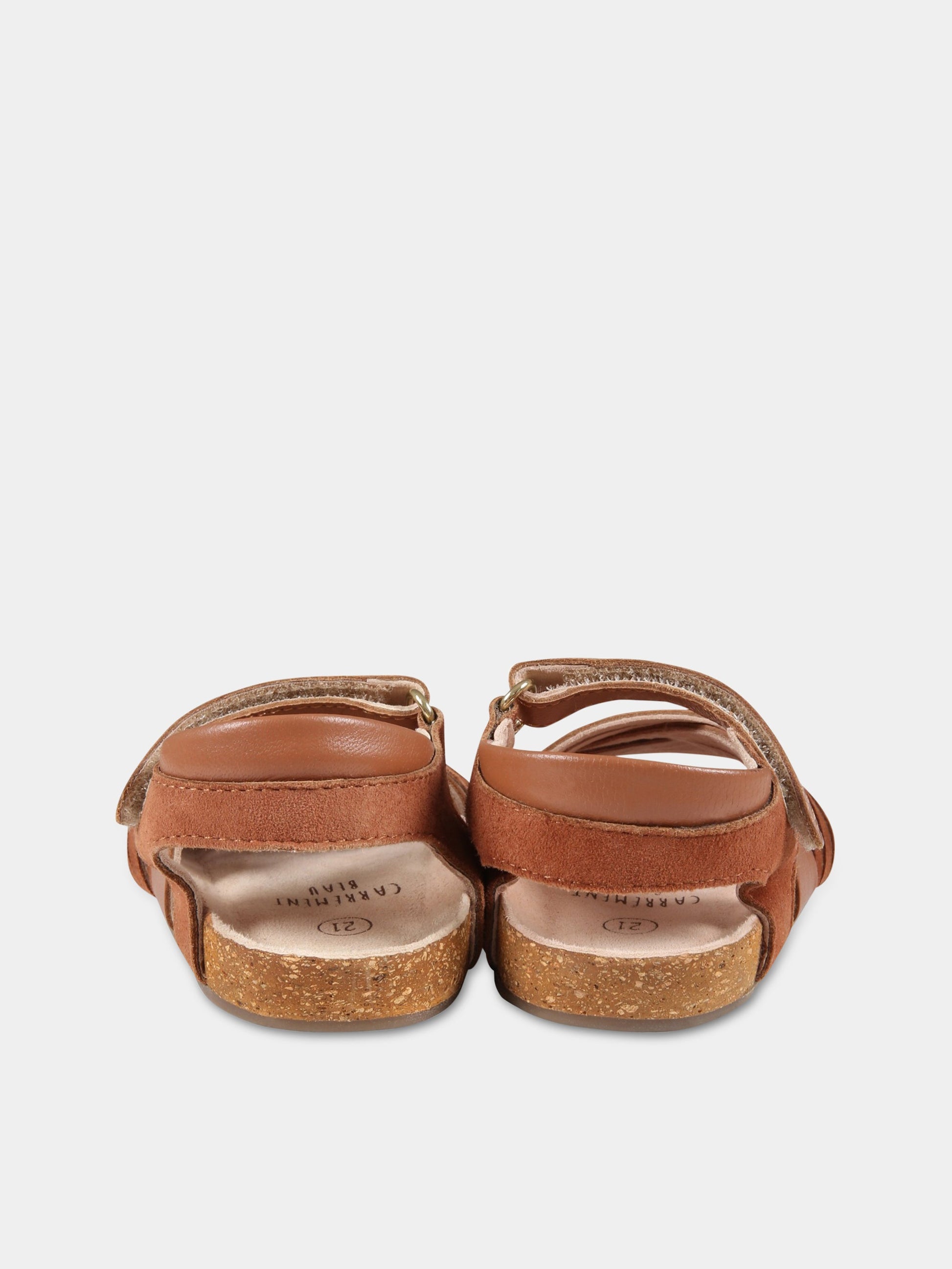 Sandali marroniper bambina con logo,Carrement Beau,Y09036 309