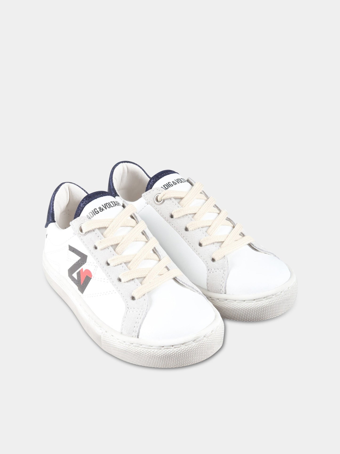 Sneakers bianche per bambino con logo,Zadig & Voltaire Kids,X19032 10B