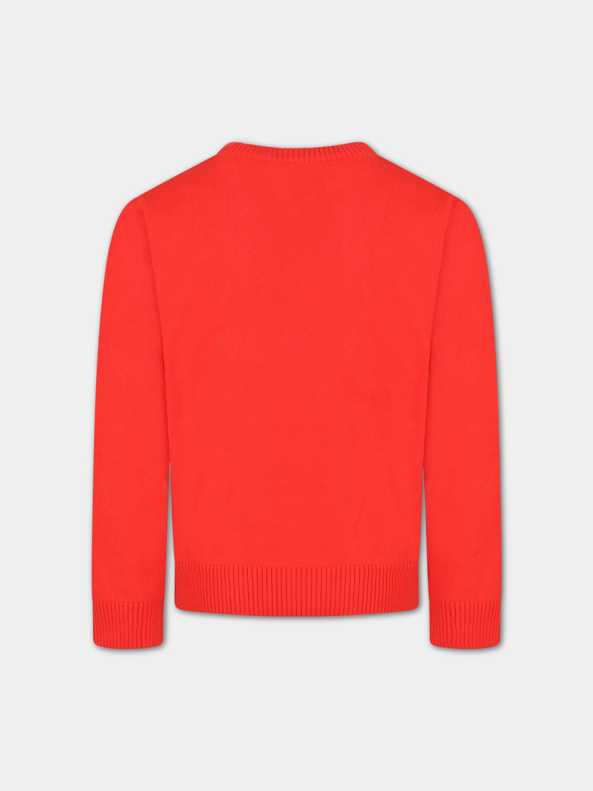 Maglione rosso per bambino con logo bianco,Timberland,T25T08 992