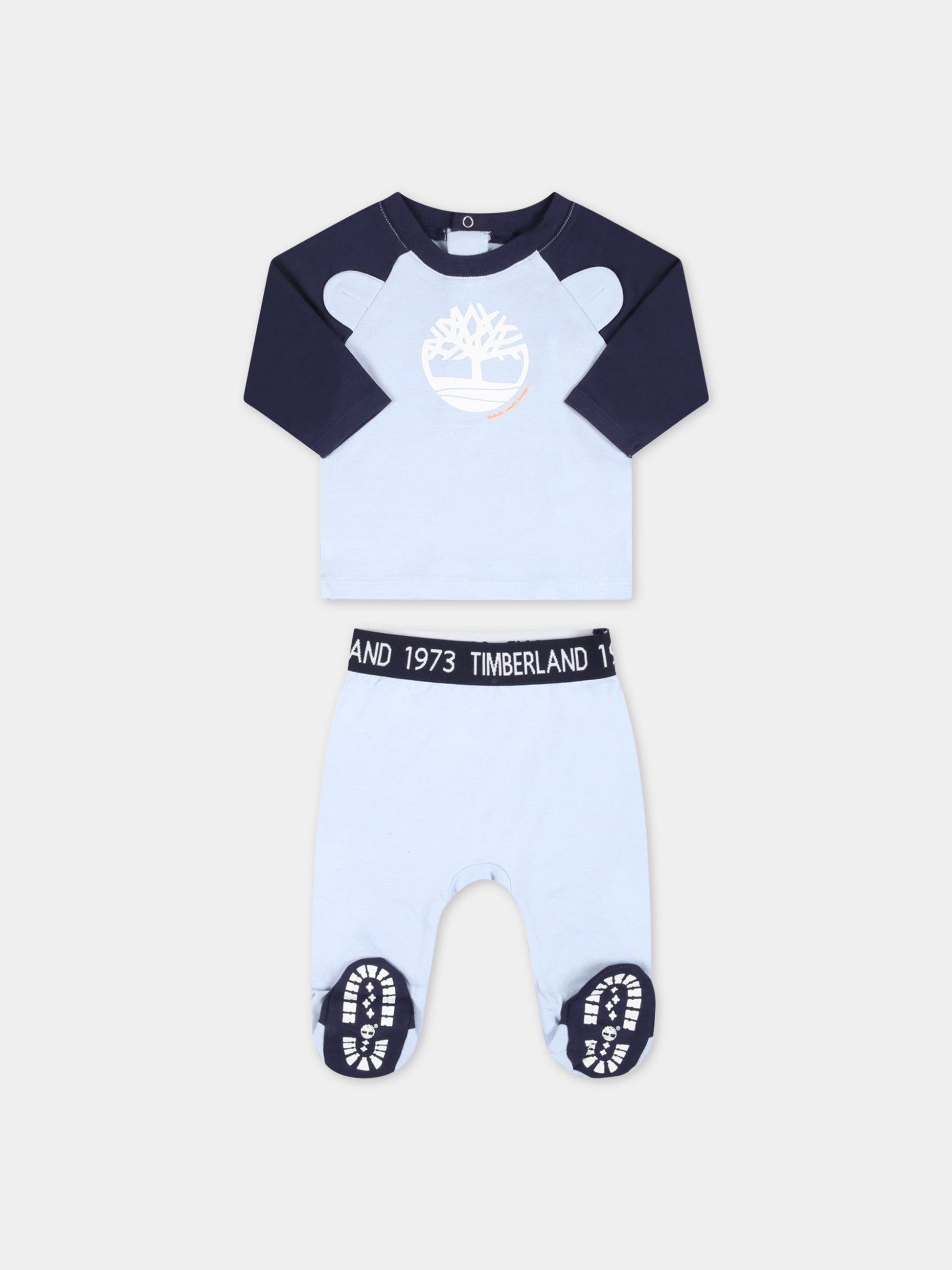 Completo celeste per neonato con logo,Timberland,T98307 781