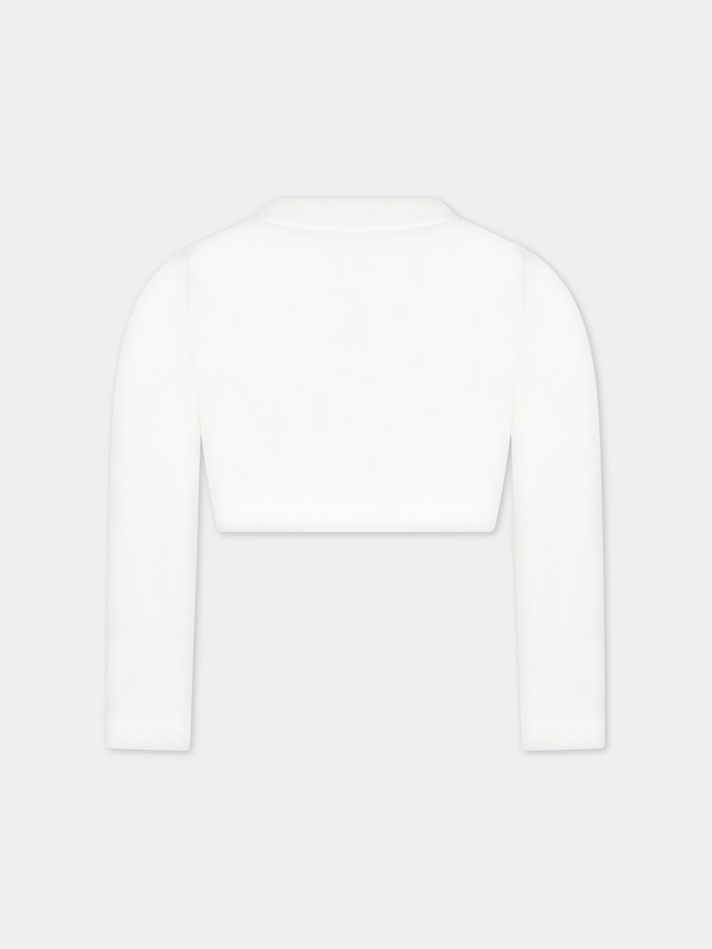 Cardigan bianco per bambina con bottone,Charabia,S15070 117