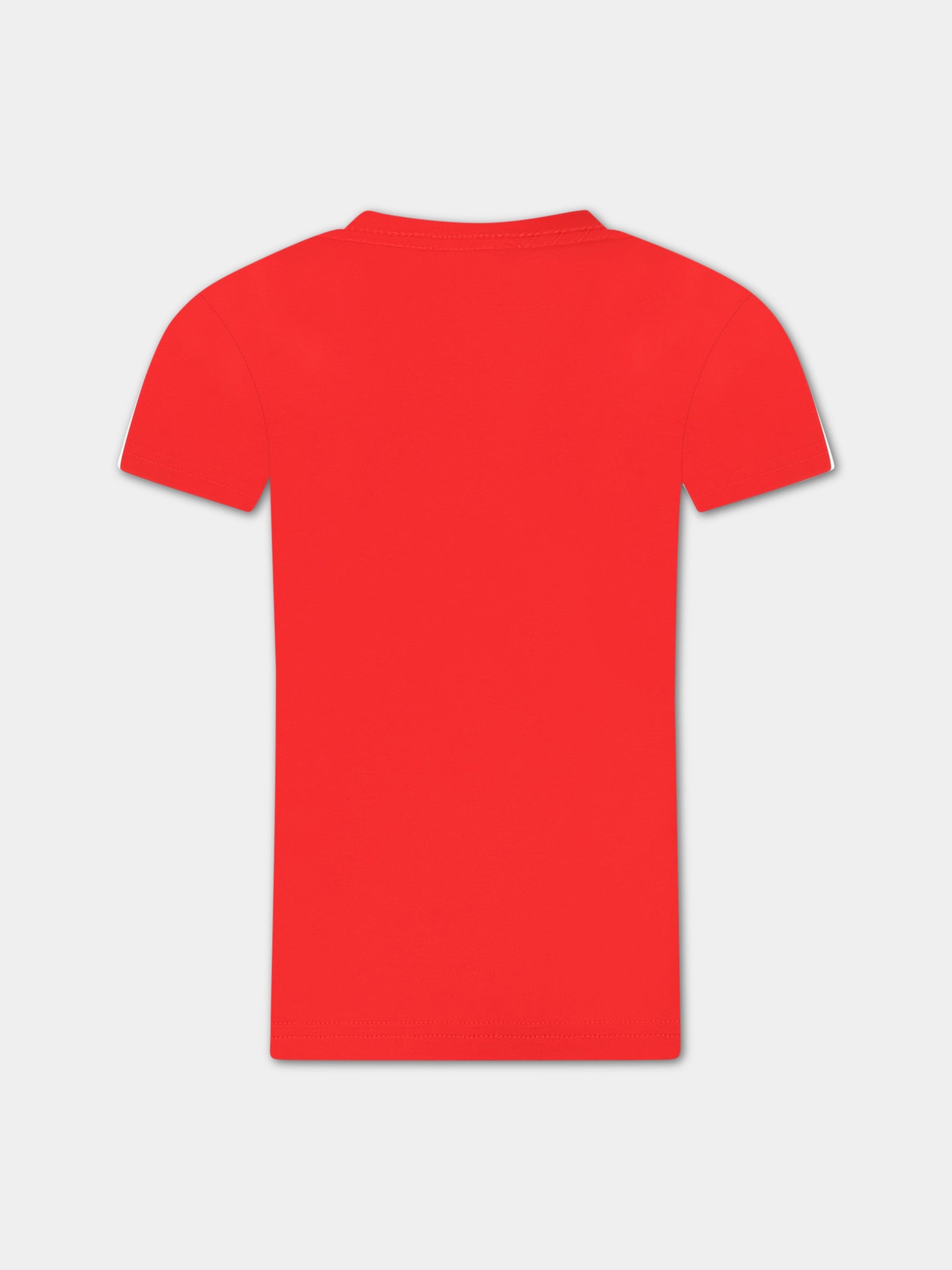 T-shirt rossa per bambino con logo,Diesel,00J4P6 00YI9 K438