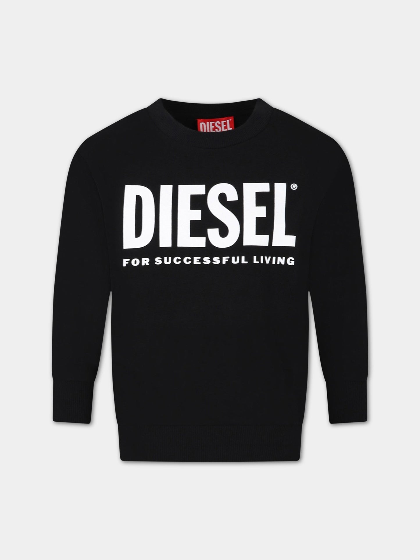 Felpa nera per bambino con logo,Diesel,J00245 0IAJH K900