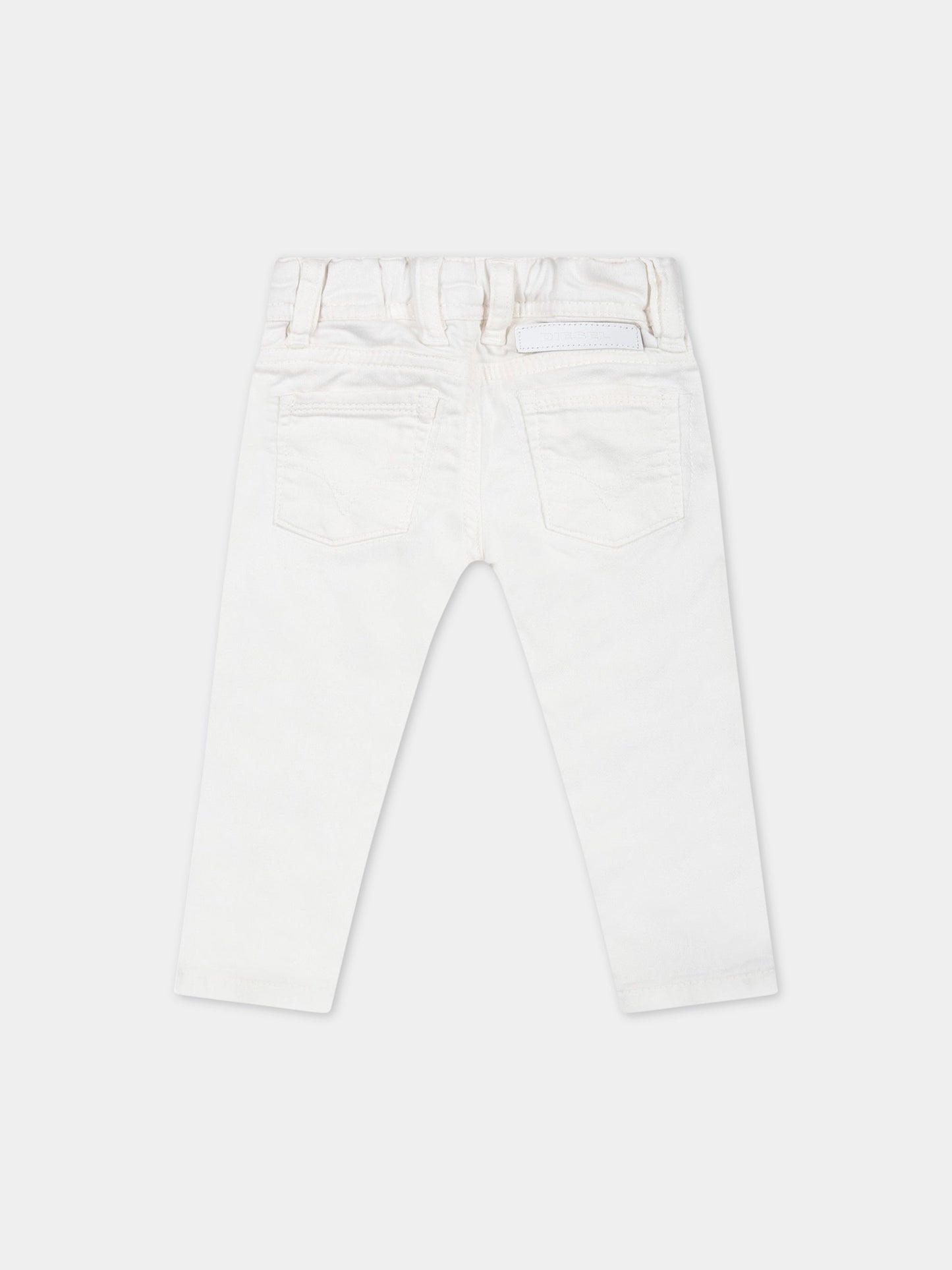 Pantaloni bianchi per neonato con logo,Diesel,K00220 KXB9Z K129