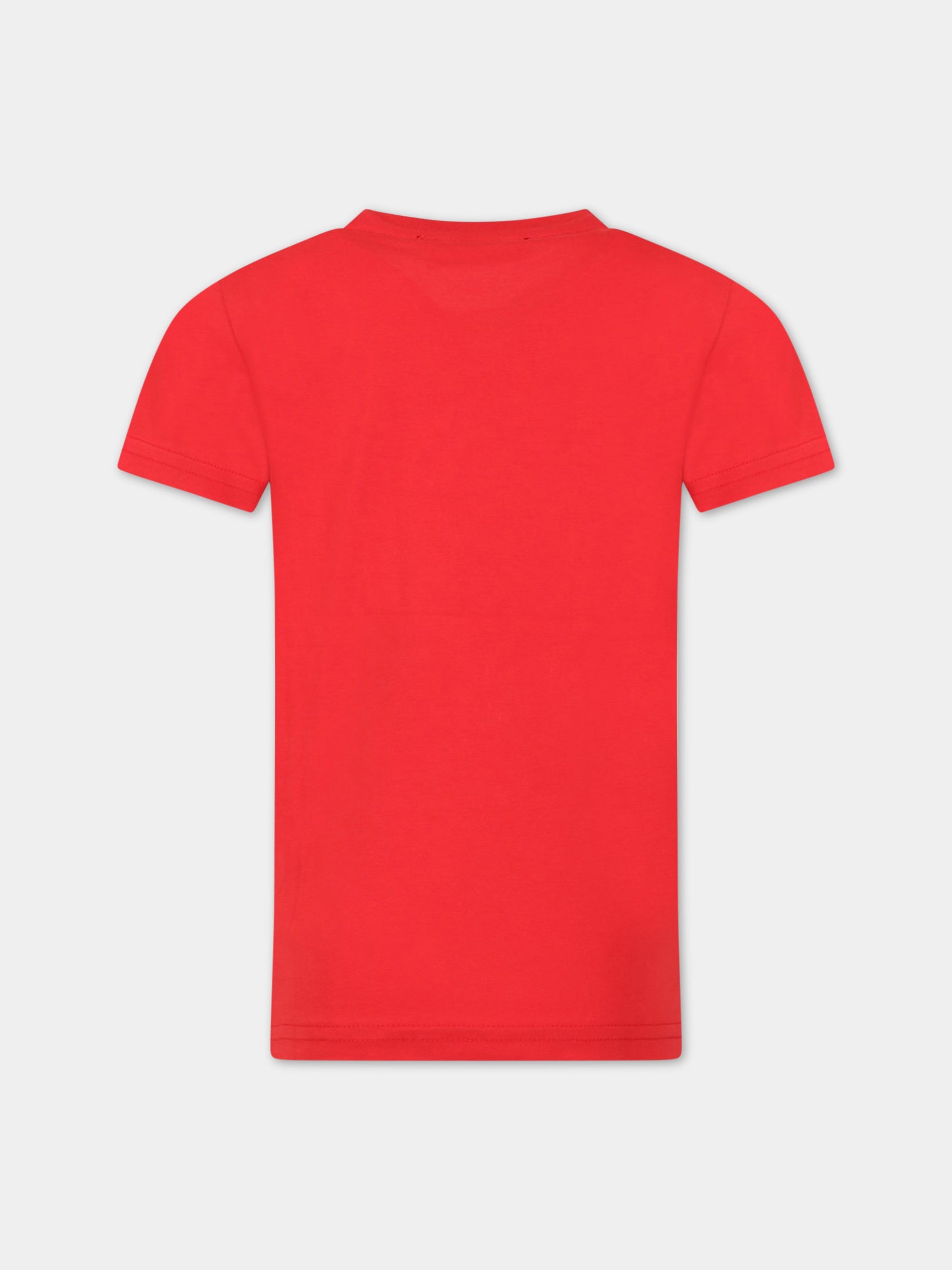 T-shirt rossa per bambino con logo,Diesel,00J573 00YI9 K457