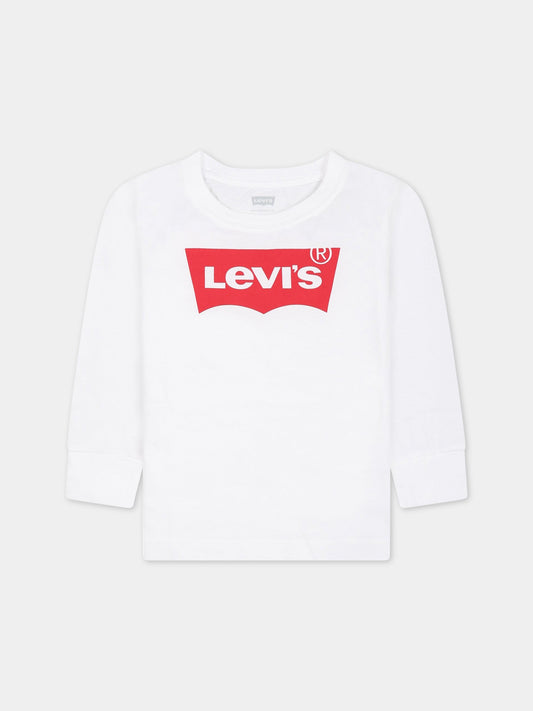 T-shirt bianca per neonato con logo,Levi's Kids,6E8646 001