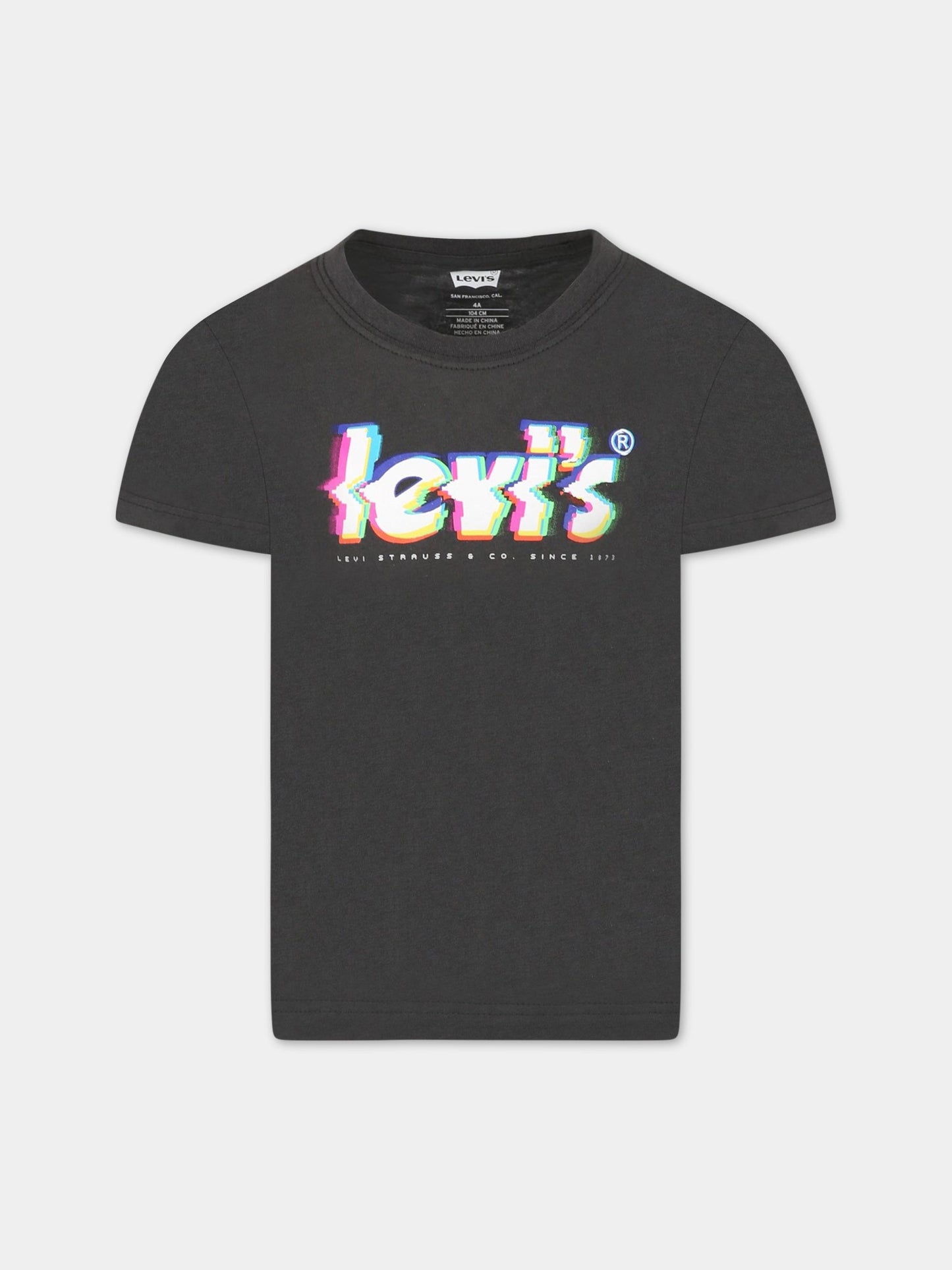 T-shirt verde per bambino con logo,Levi's Kids,9EF704 G8O