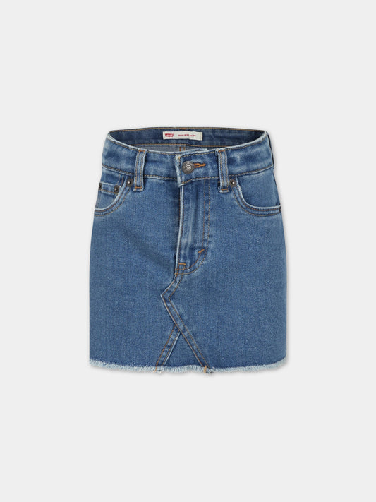 Gonna blu per bambina con logo,Levi's Kids,4EG612 D4E