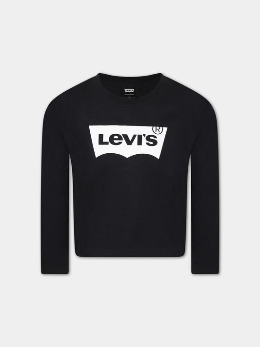 T-shirt nera per bambino con logo,Levi's Kids,4EG315 023