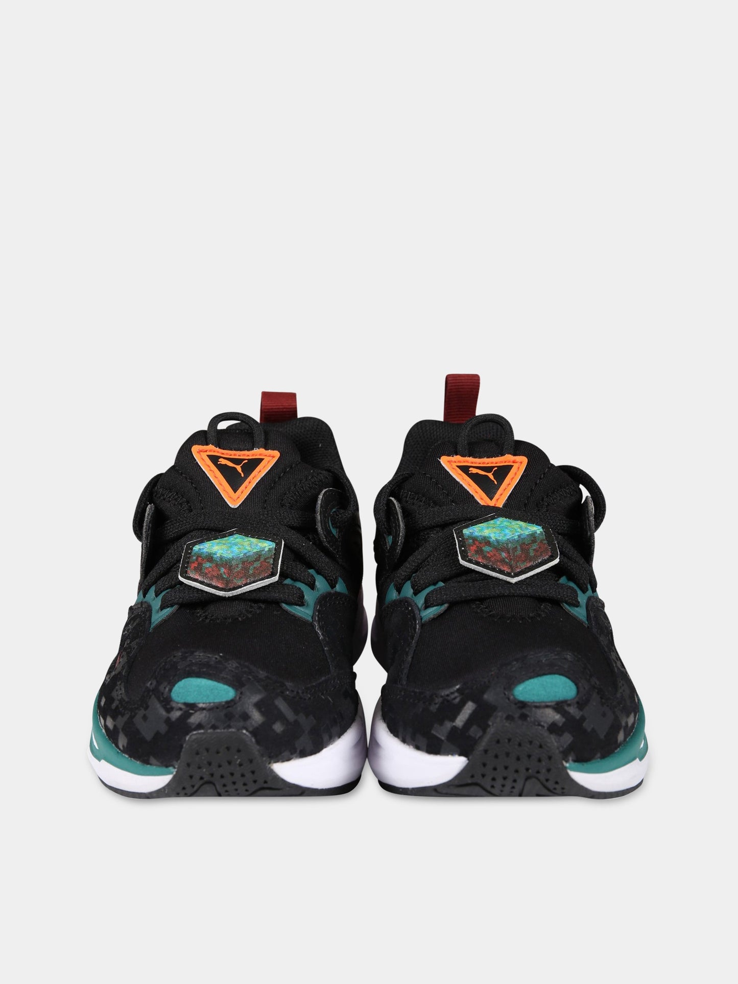 Sneakers multicolor per bambino con stampe Minecraft e logo,Puma,386126 01