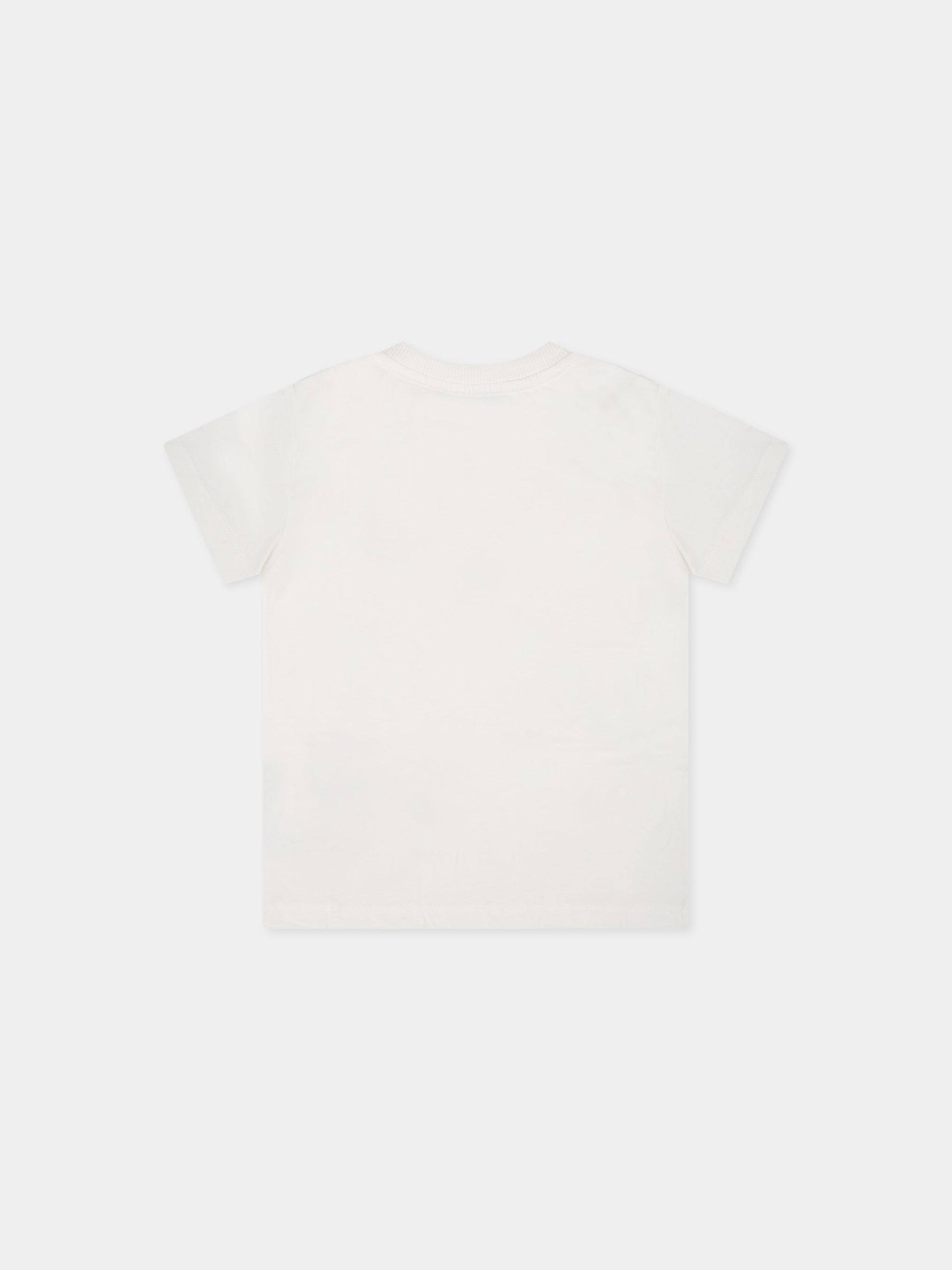 T-shirt bianca per neonati con Teddy Bear e logo,Moschino Kids,MUM035 LAA10 10063