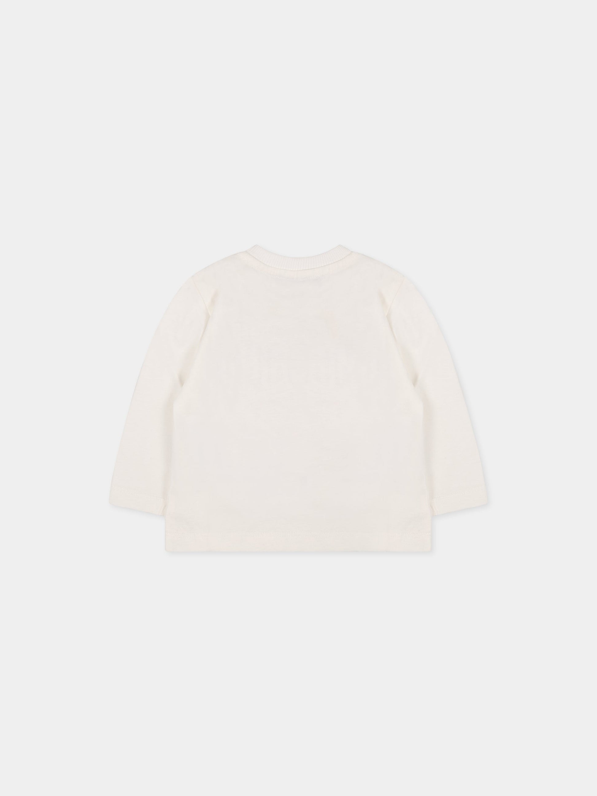 T-shirt bianca per neonati con Teddy Bera e logo,Moschino Kids,MUO00D LAA19 10063