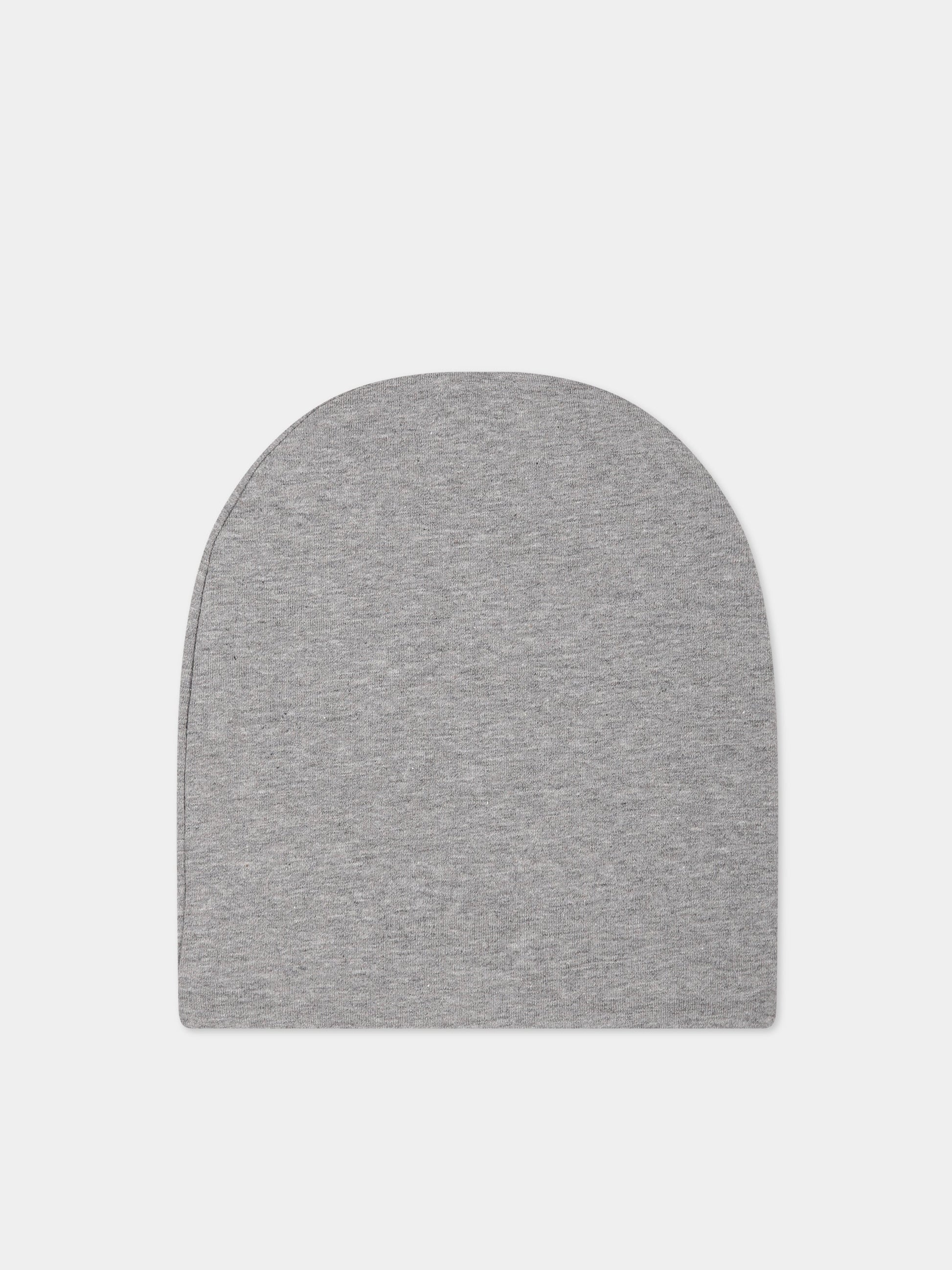 Cappello grigio per neonati con teddy Bear e logo,Moschino Kids,MNX03N LDA17 60901 