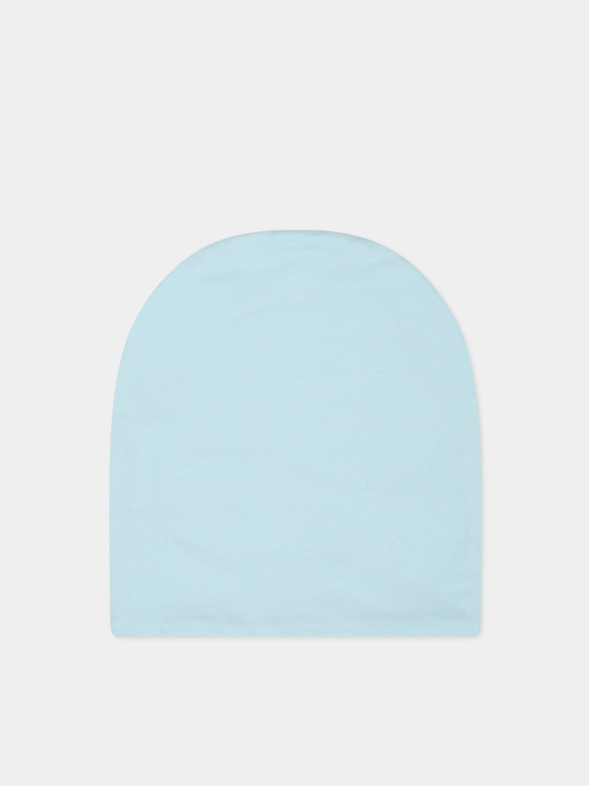 Cappello celeste per neonati con teddy Bear e logo,Moschino Kids,MNX03N LDA17 40304