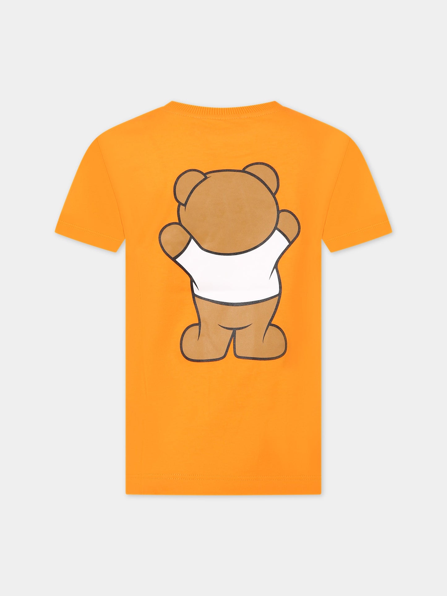 T-shirt arancione per bambini con Teddy Bear e logo,Moschino Kids,HUM03U LAA01 50578