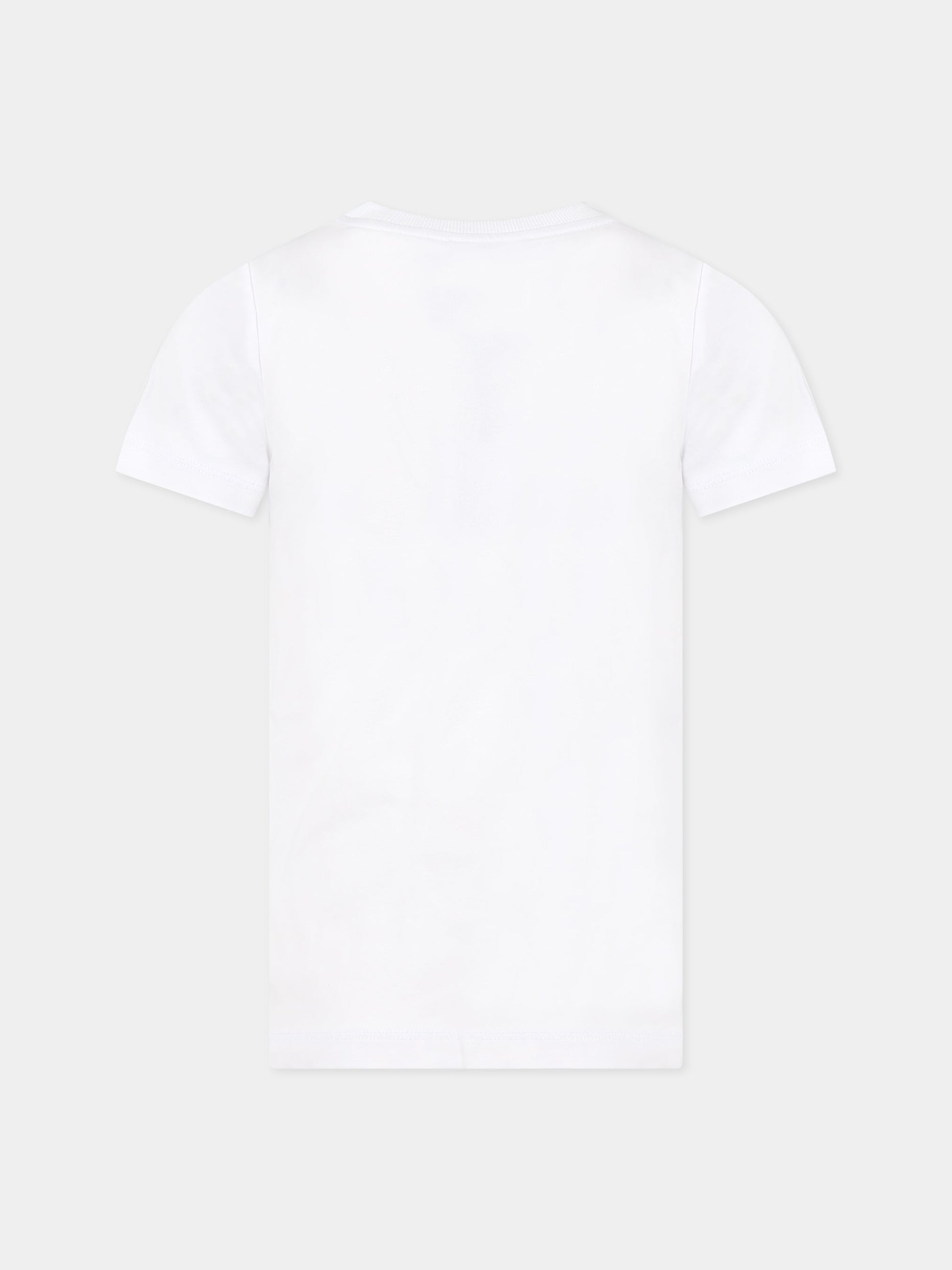 T-shirt bianca per bambini con logo e Teddy Bear,Moschino Kids,HNM03S LBA19 10101