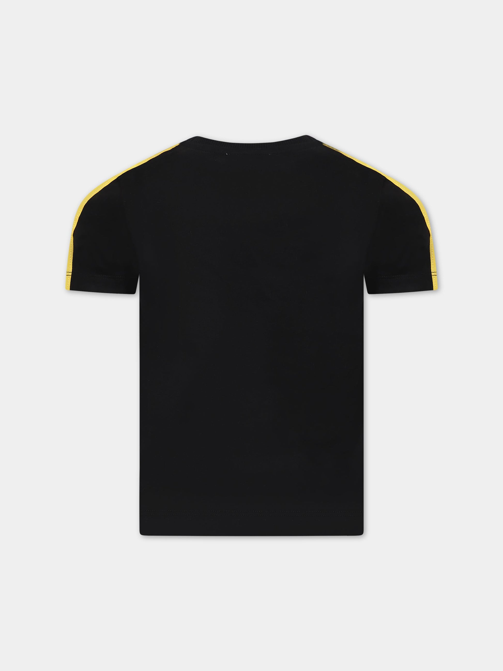 T-shirt nera per bambino con logo,Moschino Kids,HUM03Z LAA01 60100